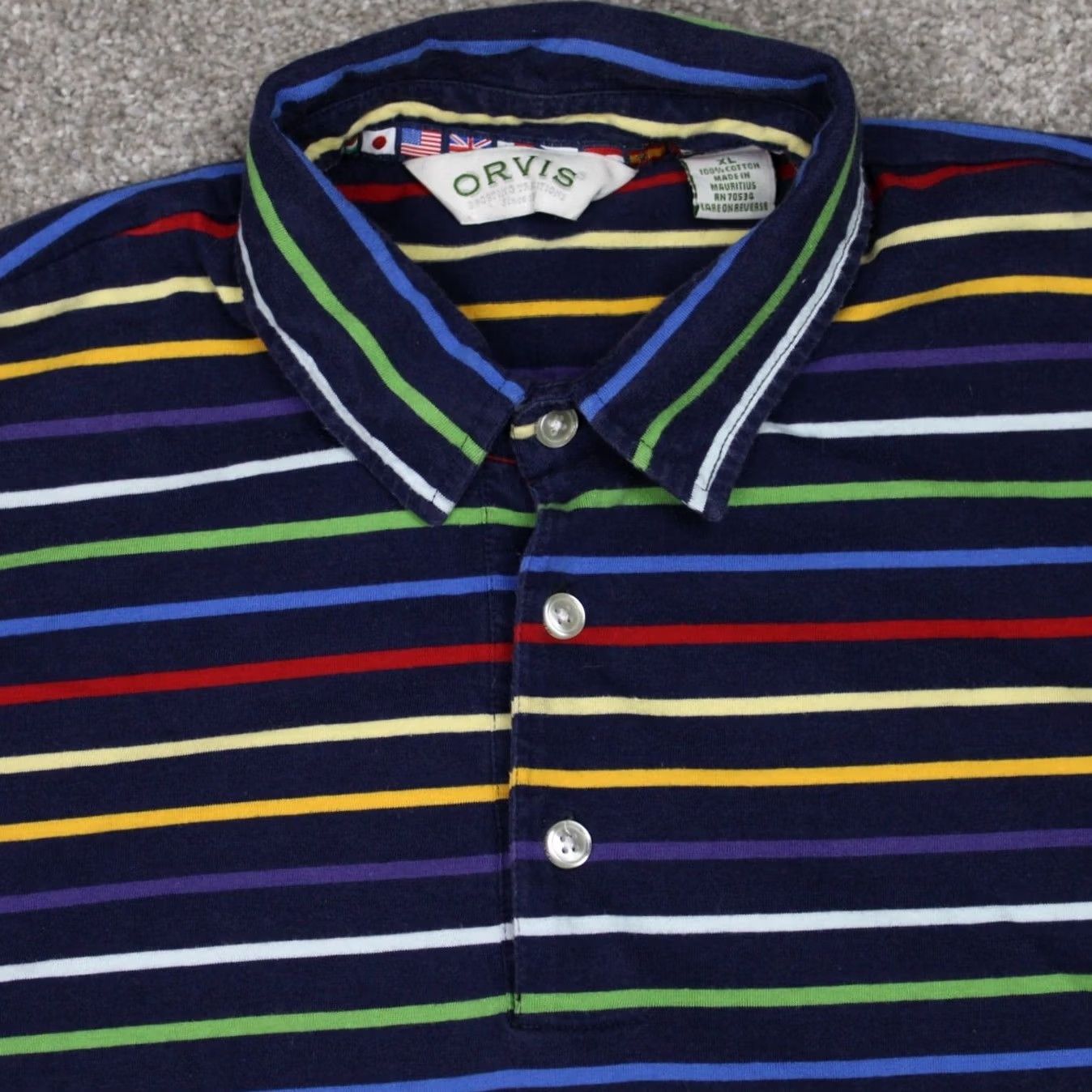 Orvis Orvis Polo Shirt Mens XL Colorful Striped 100% Cotton Short Sleeve Pullover Polo Shirt Mens XL Colorful Striped Blue 100% Cotton Orvis Size US XL / EU 56 / 4 - 6 Thumbnail