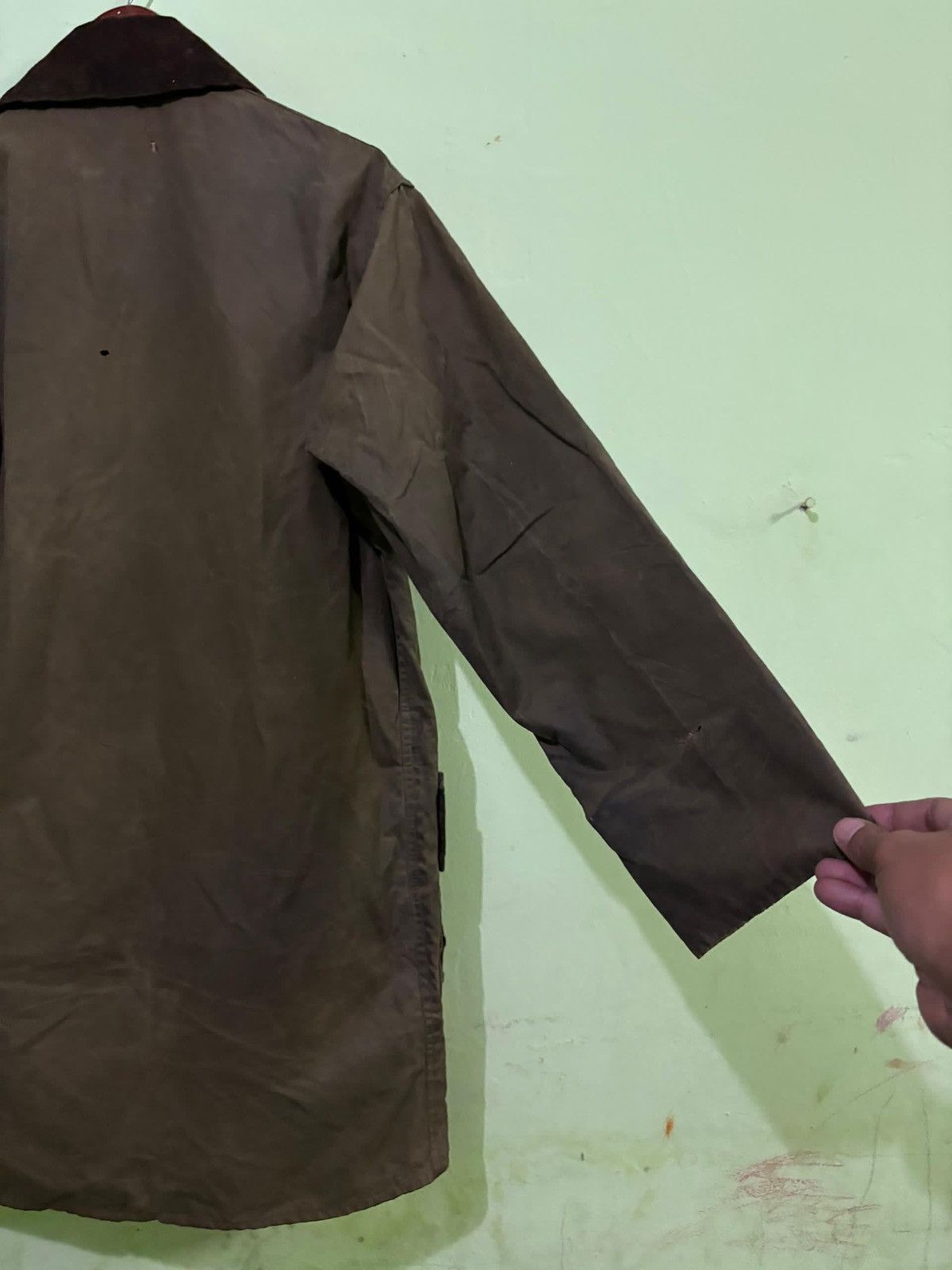 Barbour VTG 90's Barbour Border Cotton Waxed Jacket Hunting Jacket Size US L / EU 52-54 / 3 - 7 Thumbnail