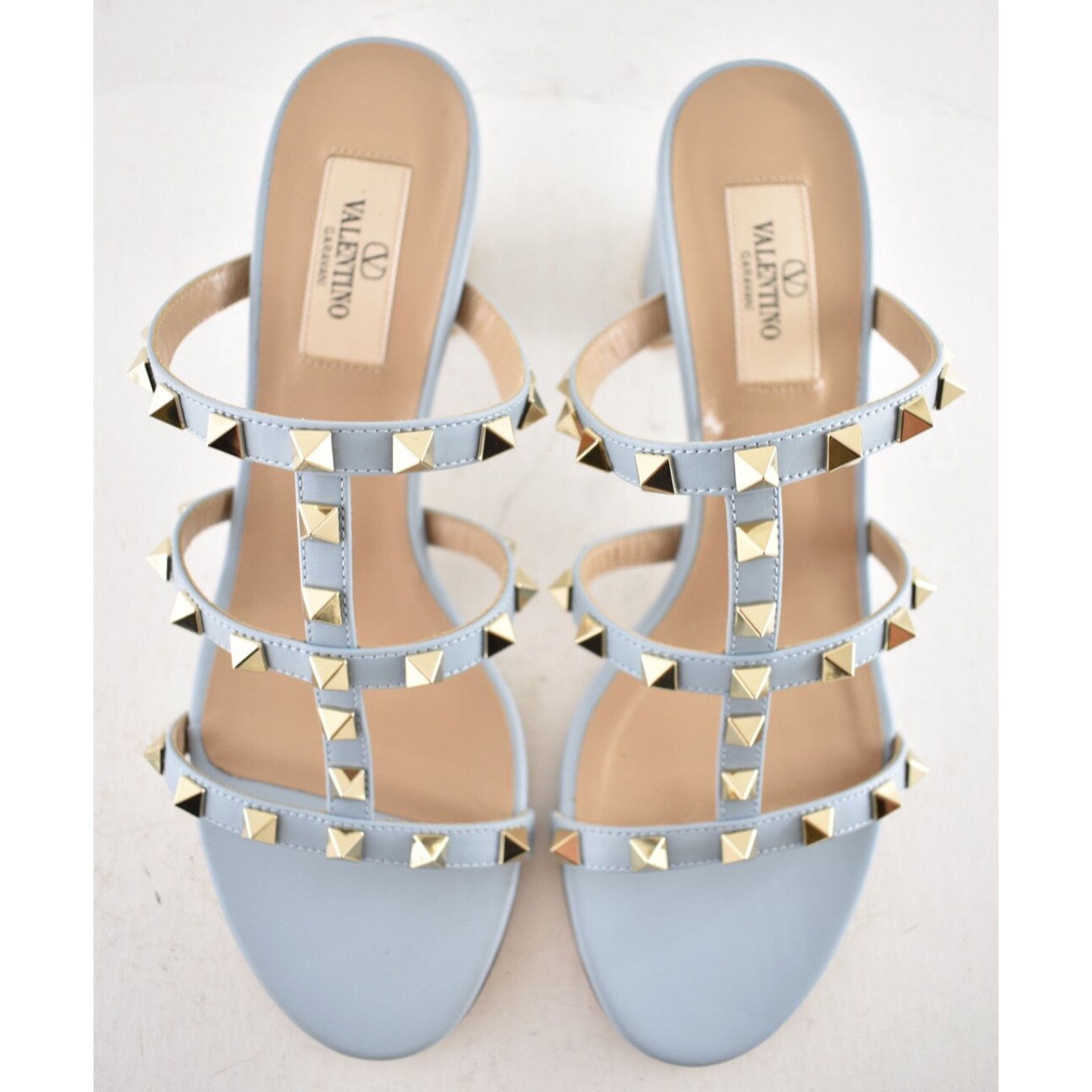 Valentino Valentino Rockstud City Slide 60mm Mule Blue Caged Sandal Size US 7.5 / IT 37.5 - 11 Thumbnail