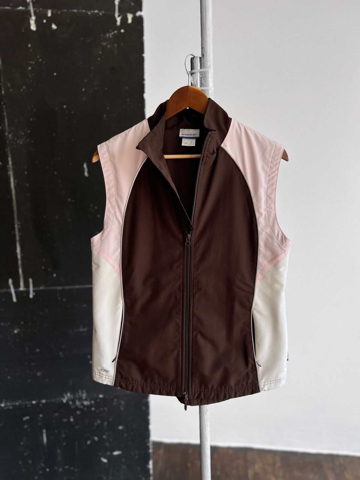 Reebok Streetwear Vintage Reebok Womens Vintage Y2K Full Zip Brown Vest Gilet Grailed