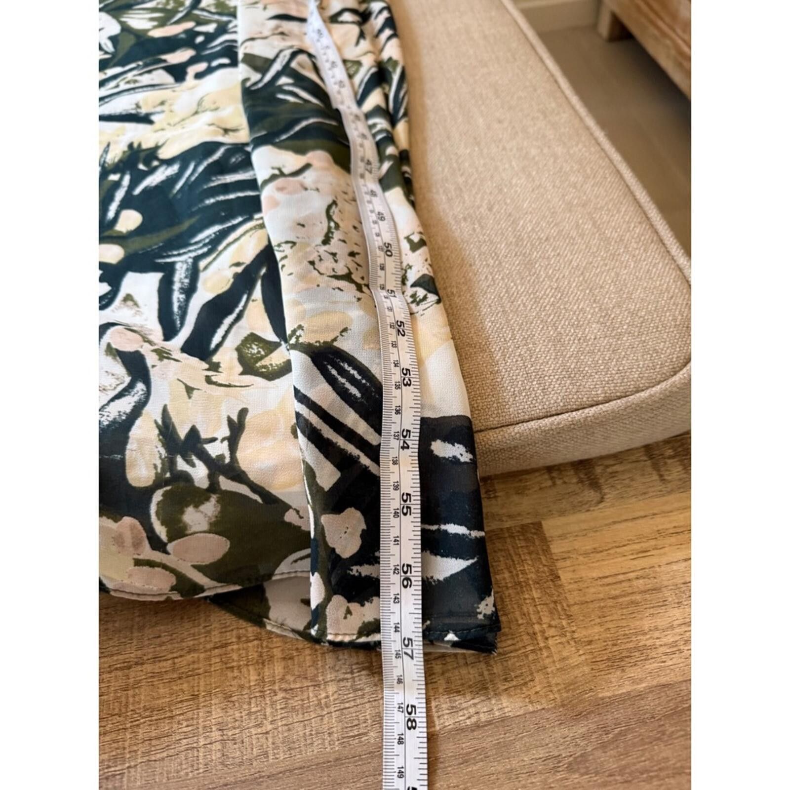 H&M H&M Floral Maxi Dress Green Cream Palm Print V-Neck 4 Size S / US 4 / IT 40 - 9 Thumbnail