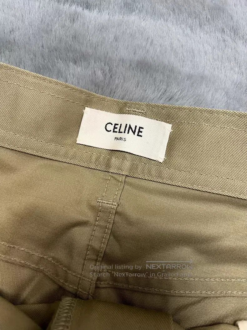 Celine Celine Khaki Straight Leg Casual Pants Size 33 i Size US 33 - 3 Thumbnail