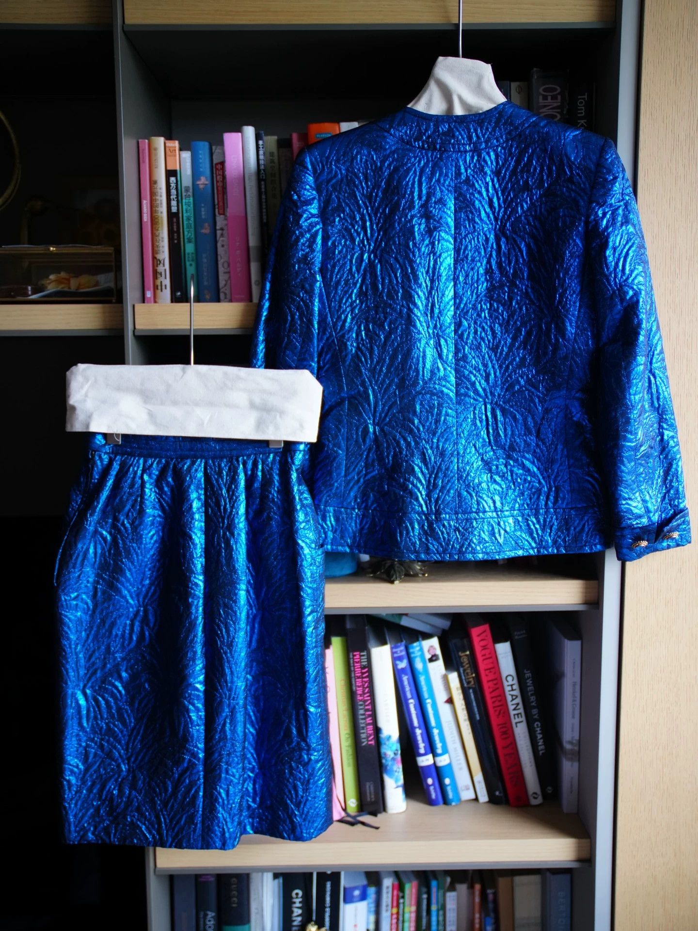Yves Saint Laurent YSL Vintage Rive Gauche Embossed Blazer Skirt Set 38 France Size XS / US 0-2 / IT 36-38 - 3 Thumbnail
