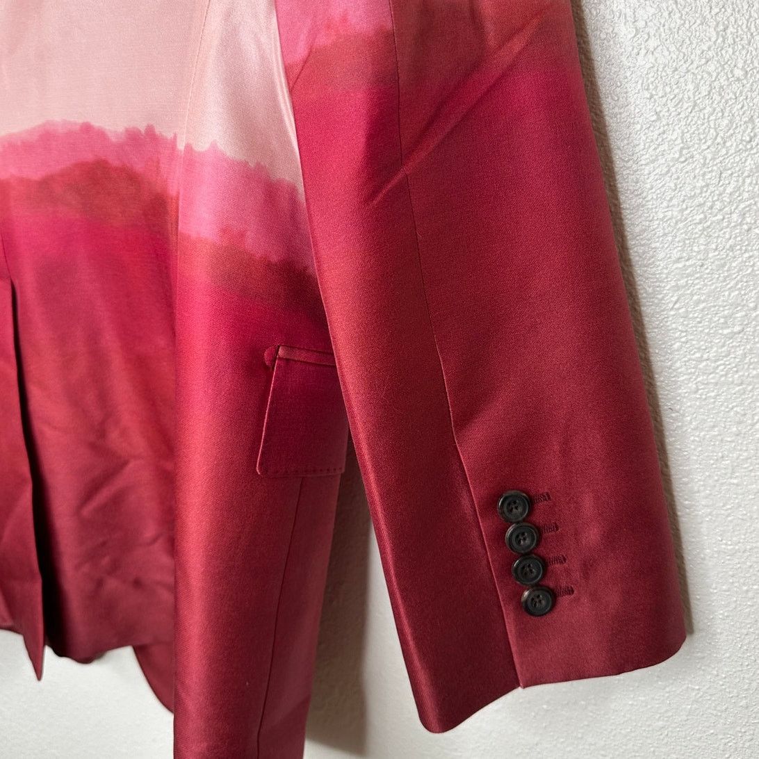Alexander McQueen Alexander McQueen Pink Dip Dye Silk Wool Blazer Jacket 50 Size 50R - 6 Thumbnail