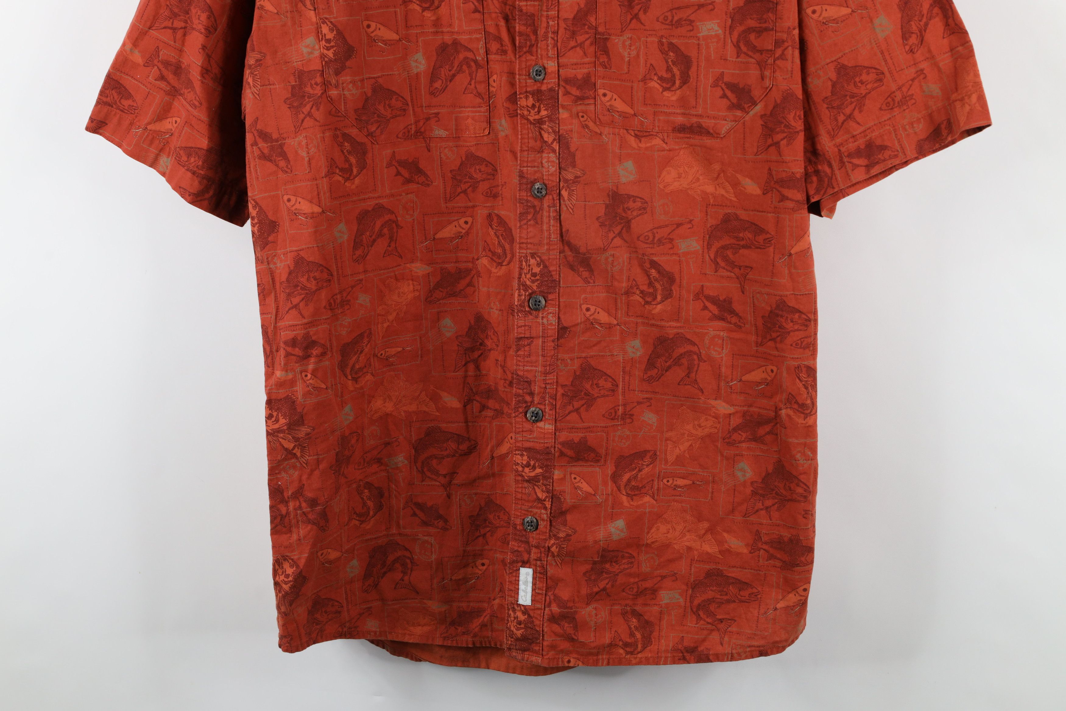 Cabelas × Vintage Vintage Cabelas Faded Fish Lure All Over Print Button Shirt Size US L / EU 52-54 / 3 - 3 Thumbnail