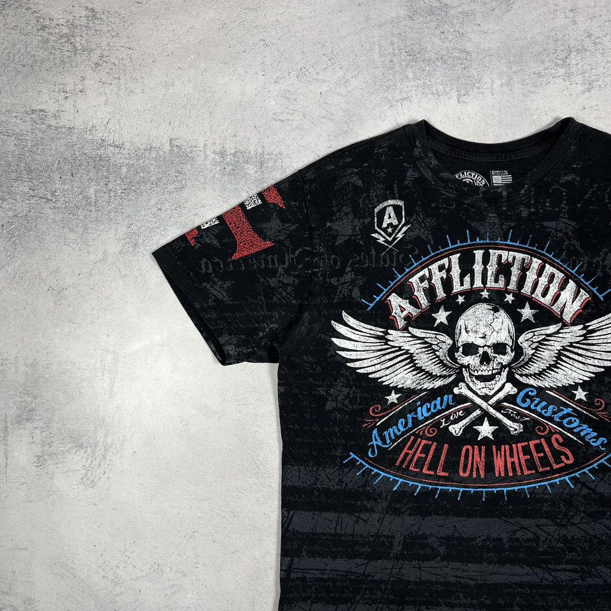 Affliction Vintage Affliction Y2K All Over Print Skulls T Shirt 00’s Size US M / EU 48-50 / 2 - 5 Thumbnail