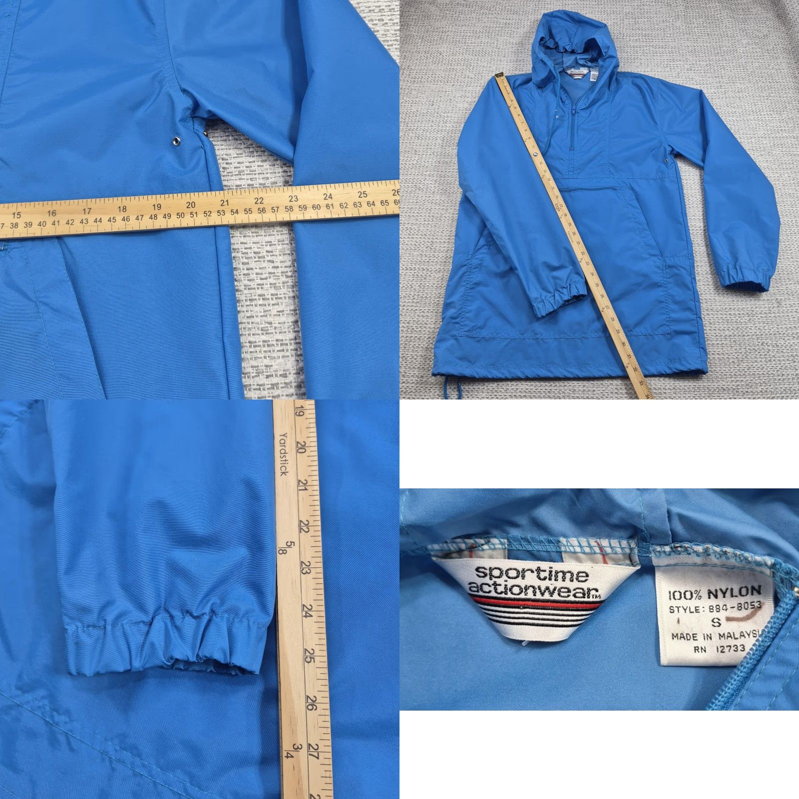 Vintage VINTAGE Sportime Actionwear Jacket Adult Small Nylon Hooded Pullover Windbreaker Size US S / EU 44-46 / 1 - 8 Thumbnail