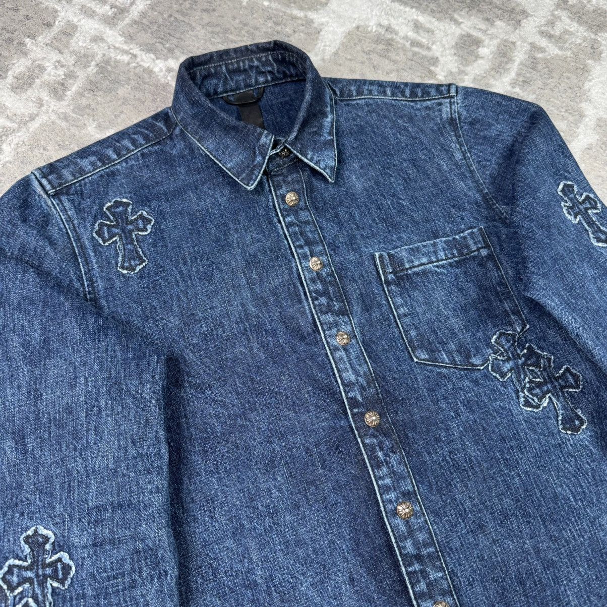 Chrome Hearts Cutout cross patch denim button up shirt Size US M / EU 48-50 / 2 - 5 Thumbnail