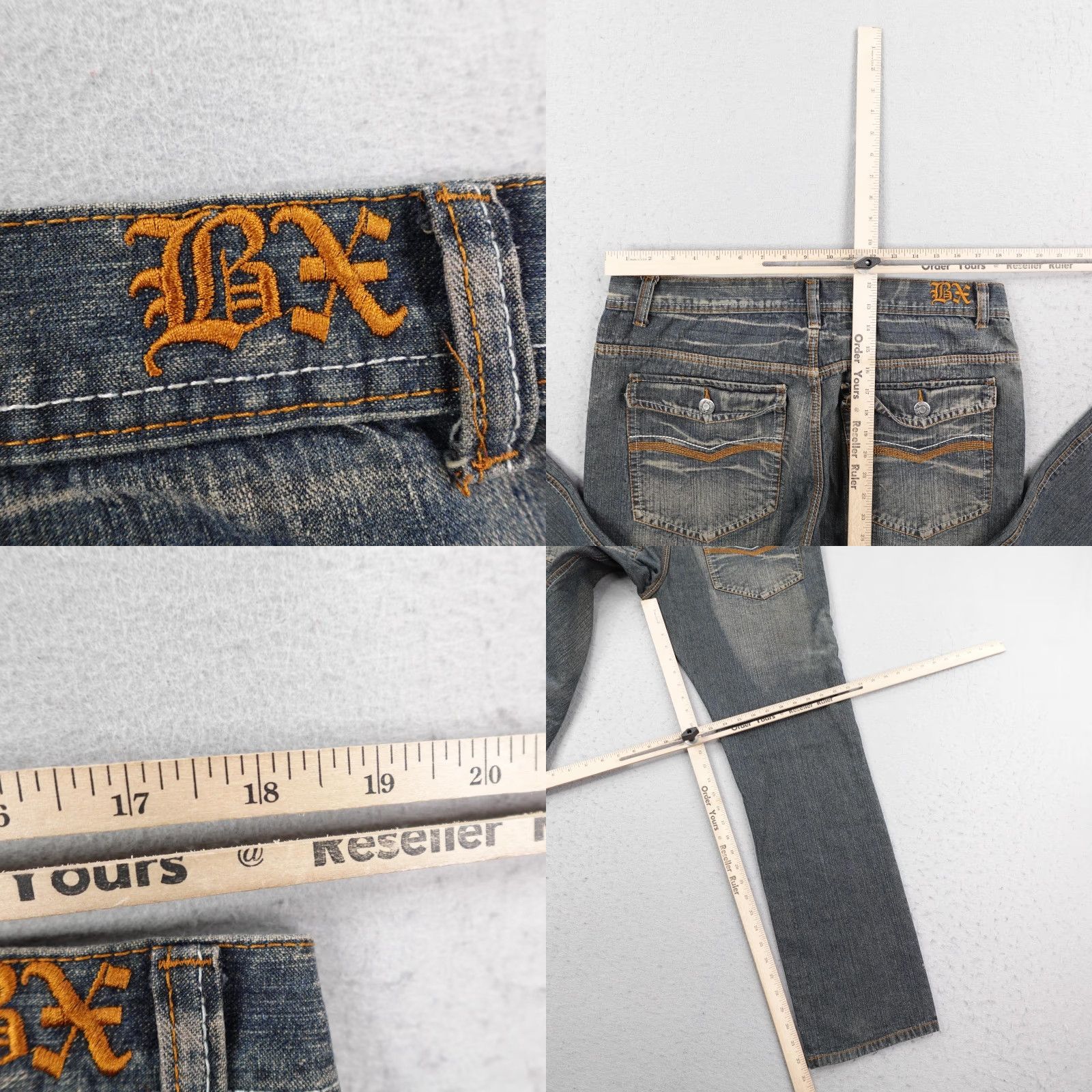 Express VINTAGE Brooklyn Xpress Jeans Mens 38x34 Blue Denim Faded Y2K Pants Size US 38 / EU 54 - 8 Thumbnail