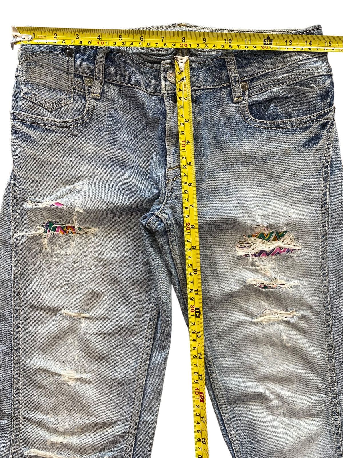 Other Sweet Camel Patch Work Ripped Style Flare Jeans Size 29" - 6 Thumbnail