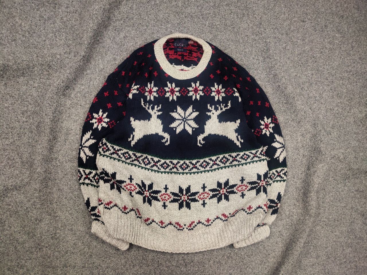 Vintage Vintage 90's Old Glory USA Knit Pattern sweater Ralph lauren Size US L / EU 52-54 / 3 - 2 Thumbnail