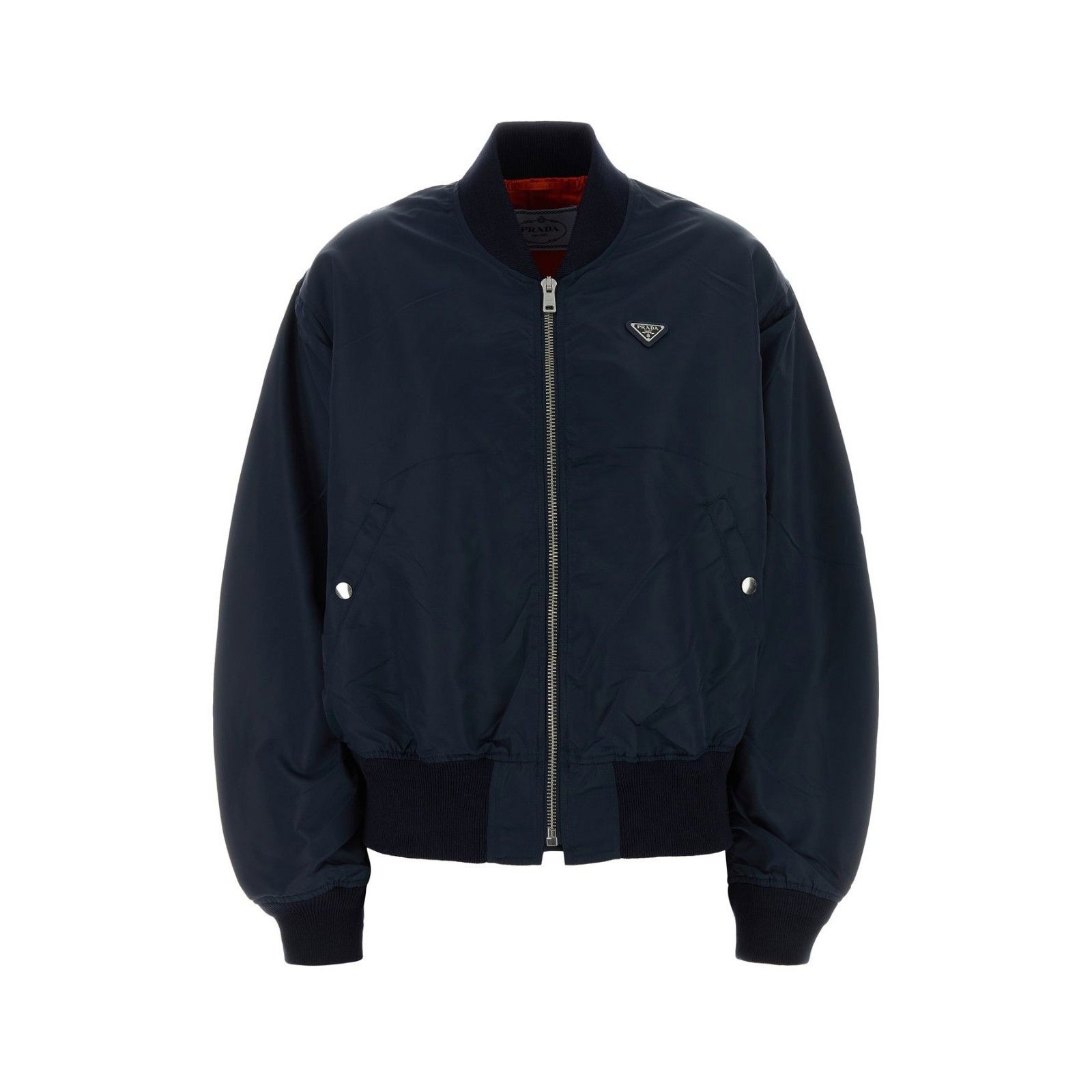 Prada PRADA Dark Blue Twill Bomber Jacket New And Authentic (Women Size XS / US 0-2 / IT 36-38 - 1 Thumbnail