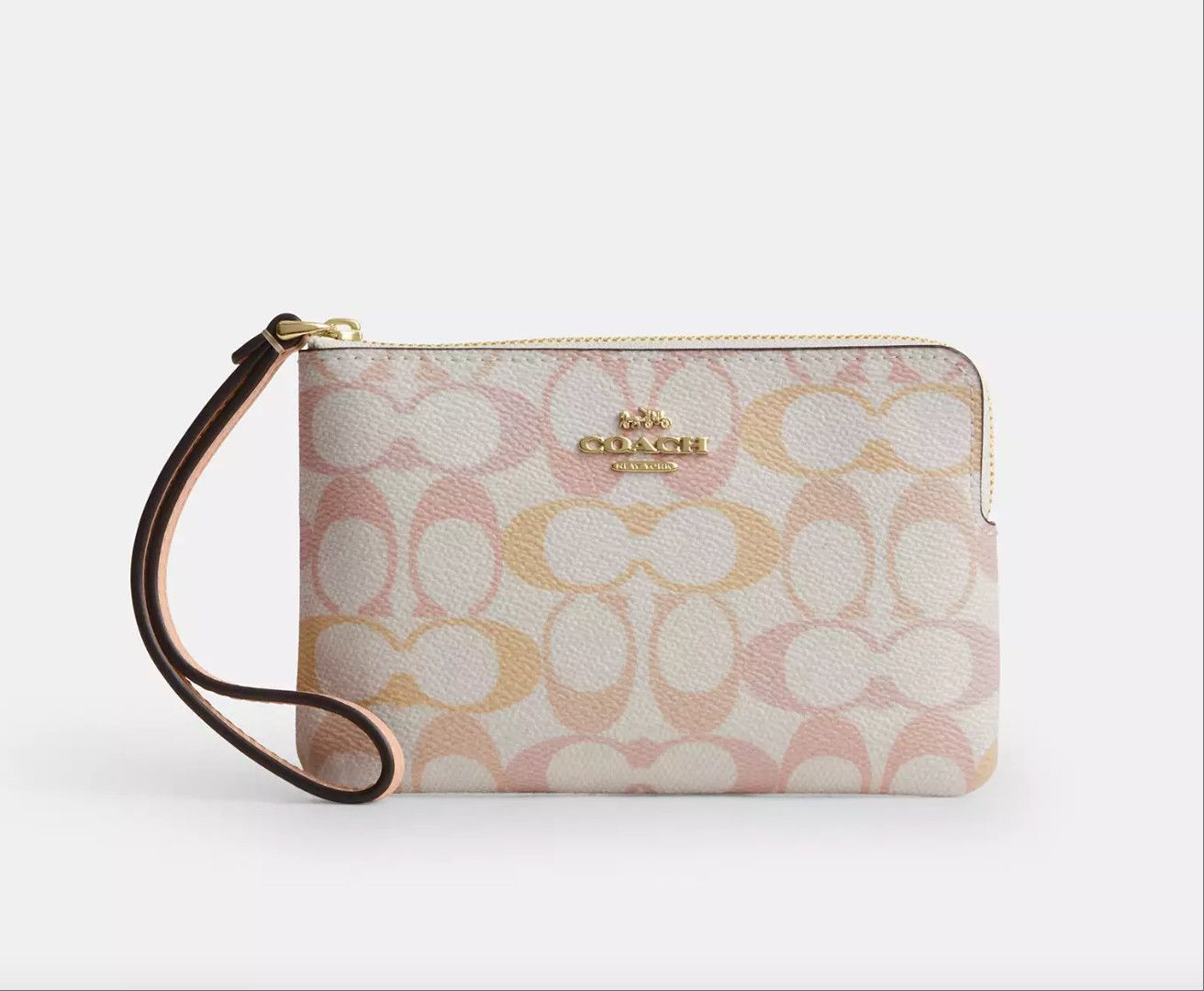 Coach Corner Zip Wristlet In Signature Canvas CEF73 Size ONE SIZE - 2 Thumbnail