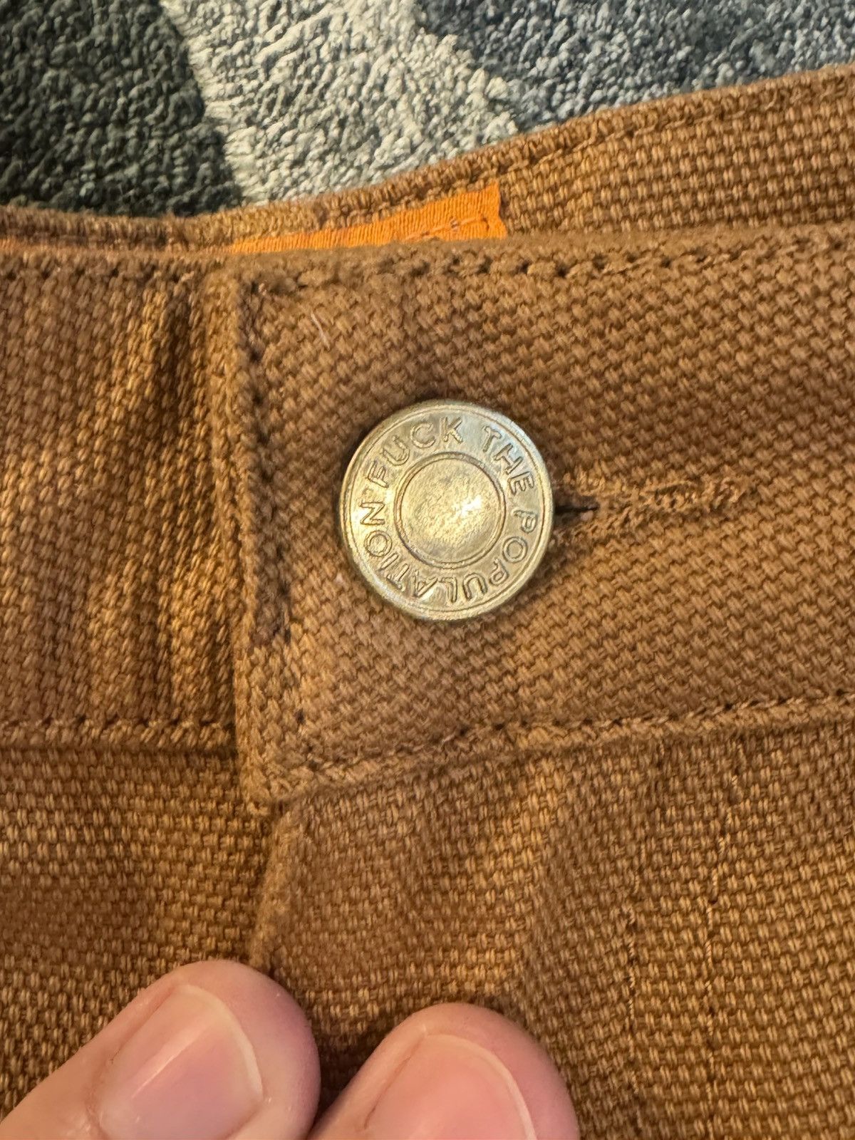 Fuck The Population FTP Embossed Logo Work Pants – Brown Size US 36 / EU 52 - 4 Thumbnail