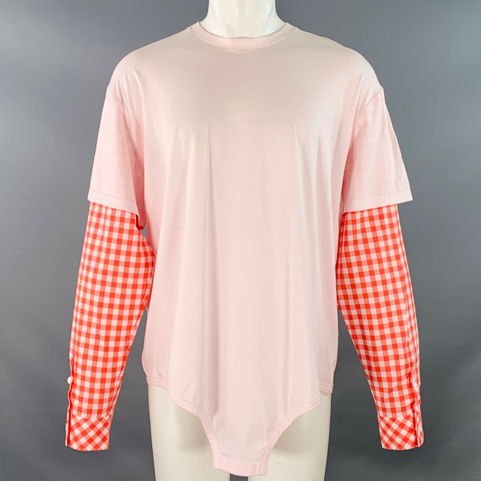 Burberry Size M Pink Red Cotton Layered Oversized Crew Neck Pullover Size US M / EU 48-50 / 2 - 1 Thumbnail