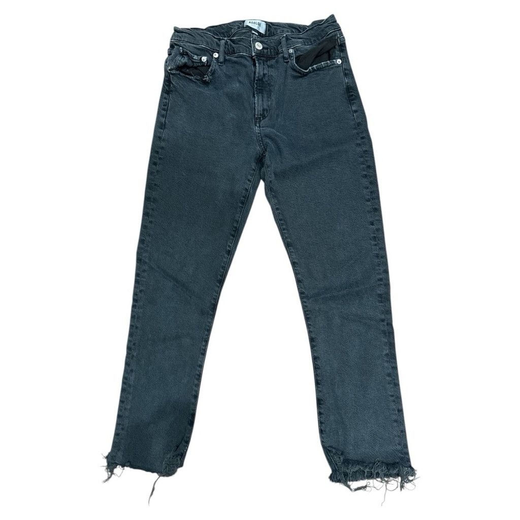 Agolde Agolde Toni Mid-Rise Charcoal Distressed Jeans 28 Size 28" / US 6 / IT 42 - 1 Thumbnail