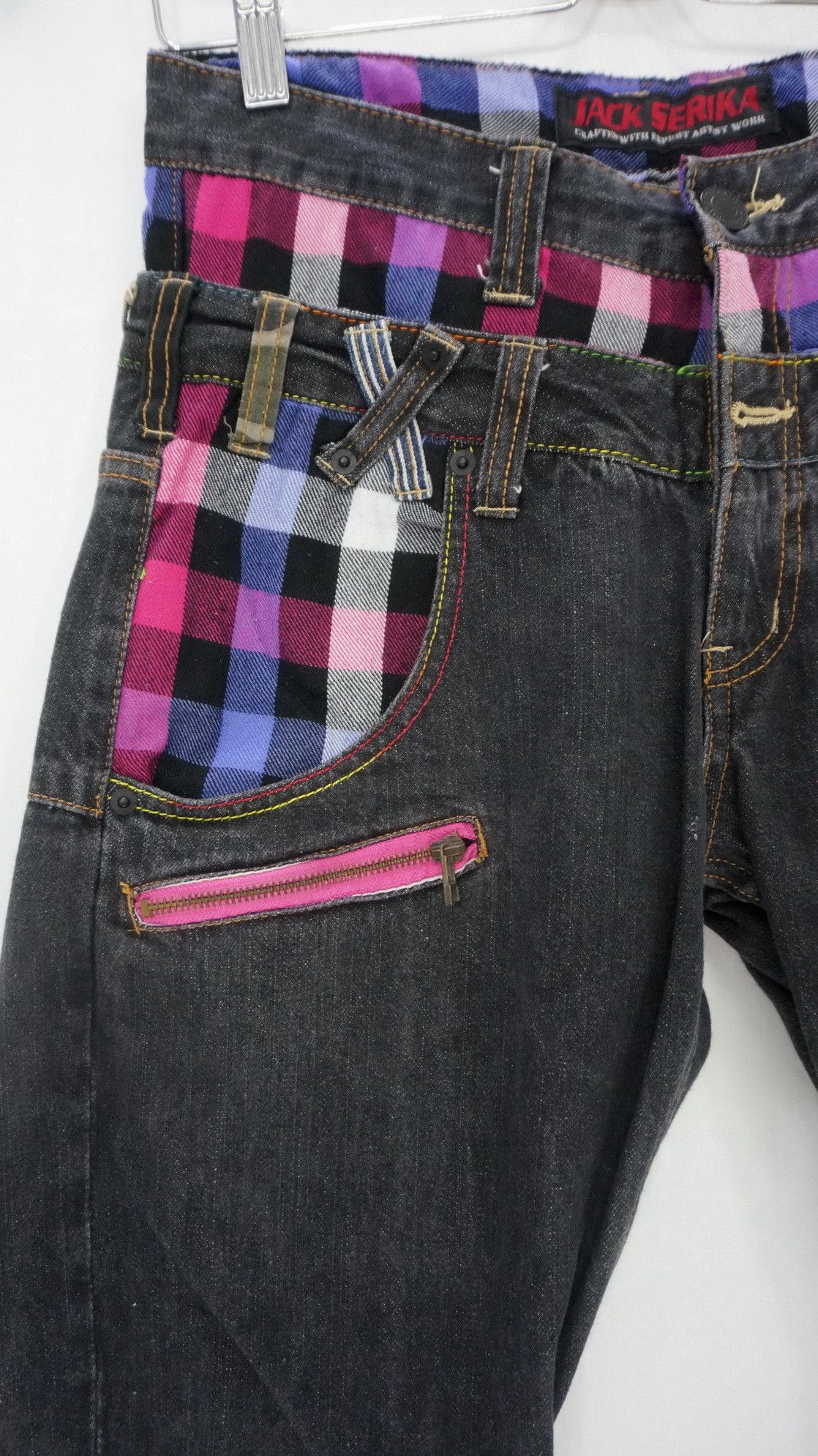 Japanese Brand Vintage Jack Serika Double Waist Black Jeans Size US 30 / EU 46 - 3 Thumbnail