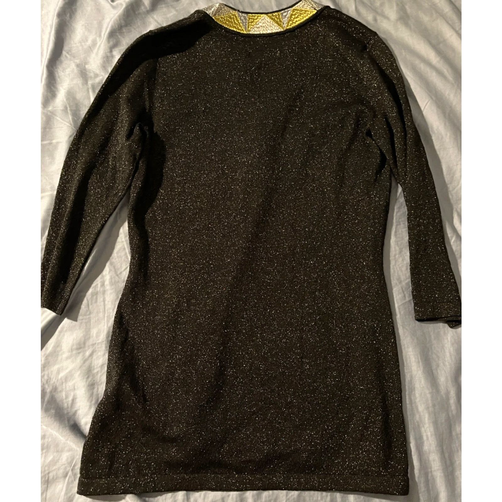 J.McLaughlin J. McLaughlin Tunic Sweater Womens Small Black 3/4 Sleeves Metallic Trim Boho Classic Modern Size S / US 4 / IT 40 - 7 Thumbnail