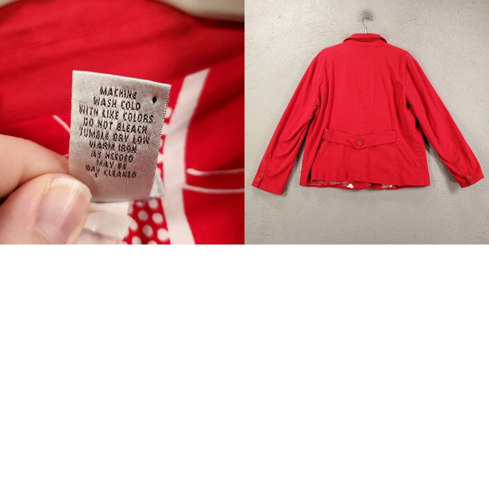 Vintage Chicos Jacket Womens XL Red Button Up Blazer Lined Midweight Stretch Chicos 3 Size XL / US 12-14 / IT 48-50 - 8 Thumbnail