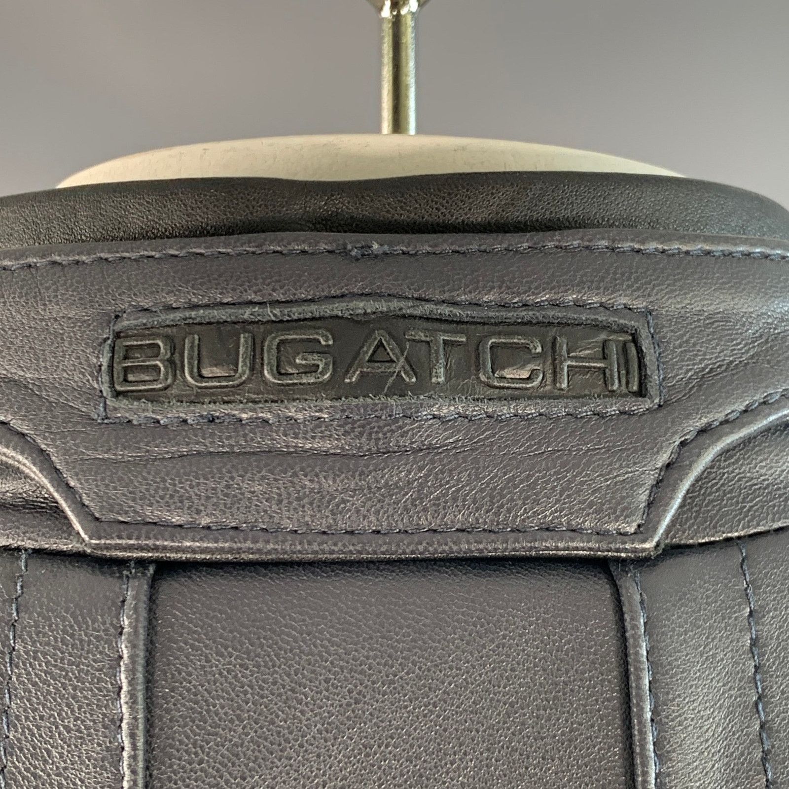 BUGATCHI BUGATCHI Size L Navy Lambskin Leather Moto Racer Jacket Size US L / EU 52-54 / 3 - 5 Thumbnail