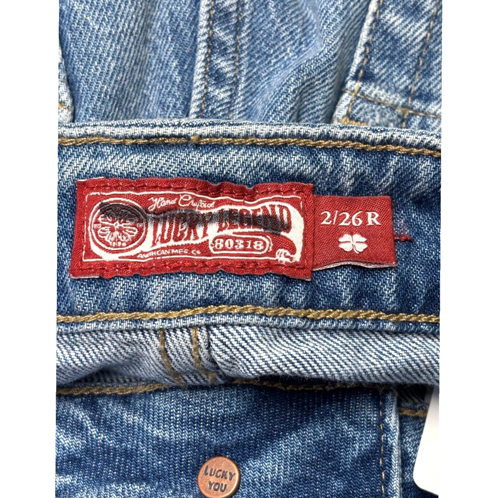 Lucky Brand Lucky Brand Lucky Legend Baggy Wide Leg Jeans Rhinestone Bow 32x32 NWT Women Blue Denim 26 5-Pocket Distressed Vintage Bohemian Size 26" / US 2 / IT 38 - 6 Thumbnail