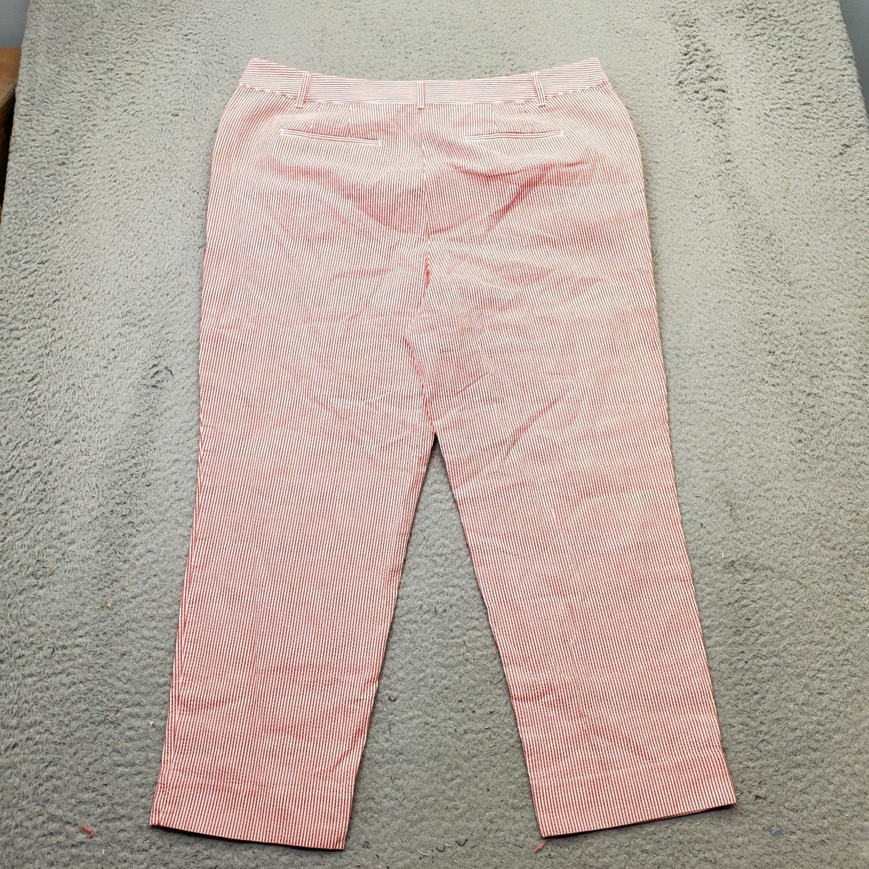 Talbots Talbots Cropped Pants Womens Size 14 Multicolor Striped Seersucker Flat Front Size 36" / US 14 / IT 50 - 2 Thumbnail
