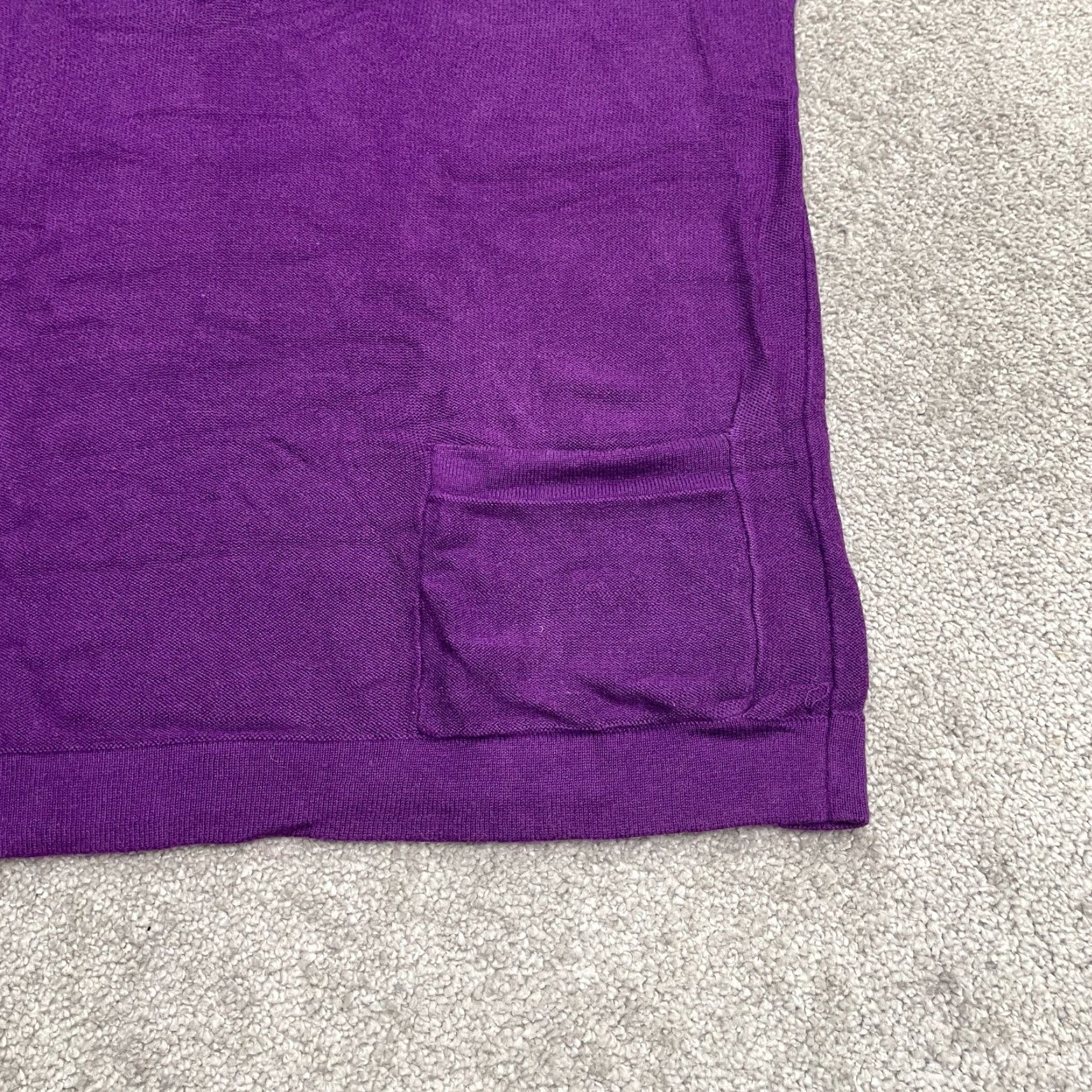 Vintage Chico's Sweater Shirt Womens M Purple V-Neck Short Sleeve Knit Pocket Casual Knitwear Regular Fit Pullover Housewears Size M / US 6-8 / IT 42-44 - 3 Thumbnail