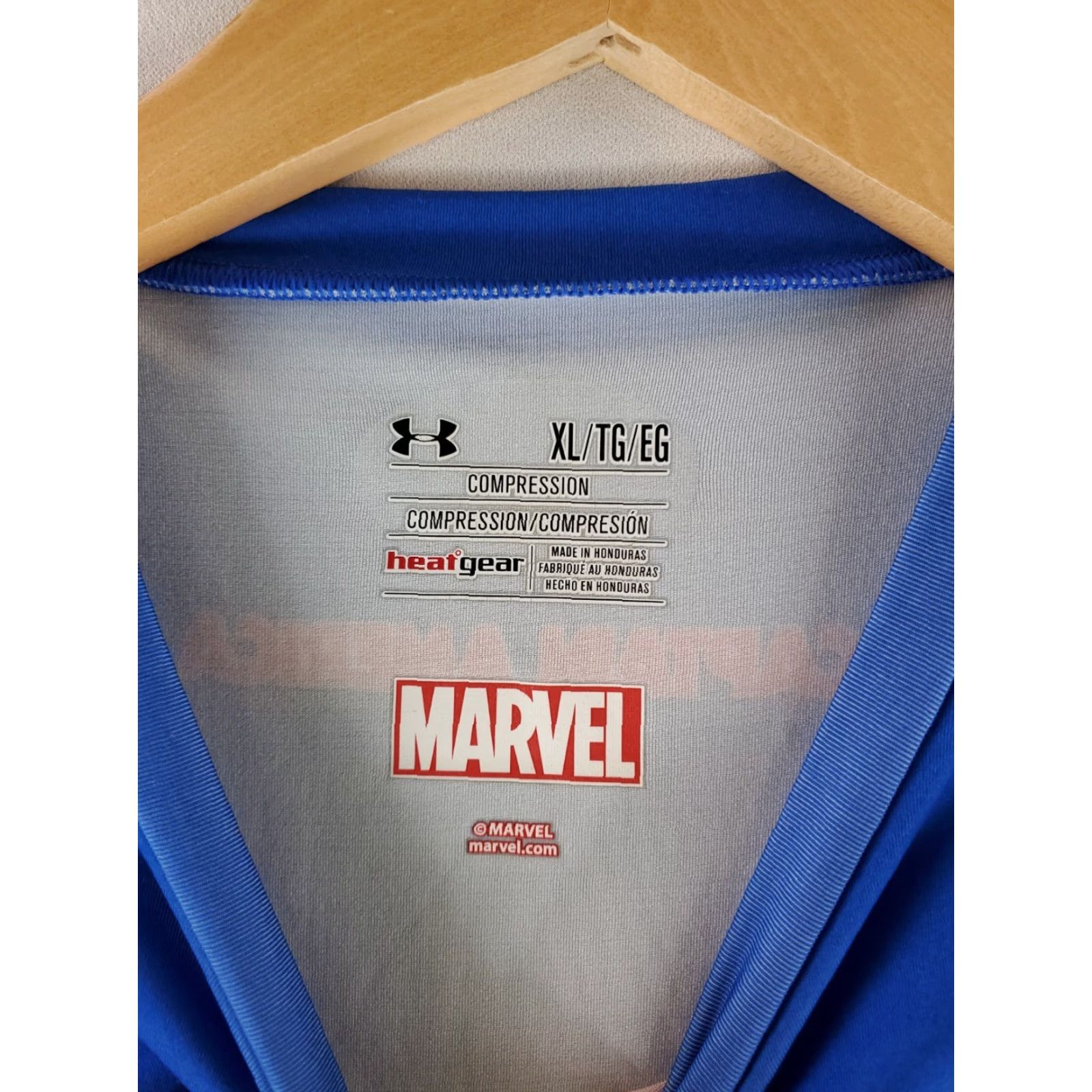 Under Armour Under Armour Captain America Heatgear Compression Shirt Blue Mens XL T-Shirt Men XL Capt America Heatgear Shirt Size US XL / EU 56 / 4 - 5 Thumbnail