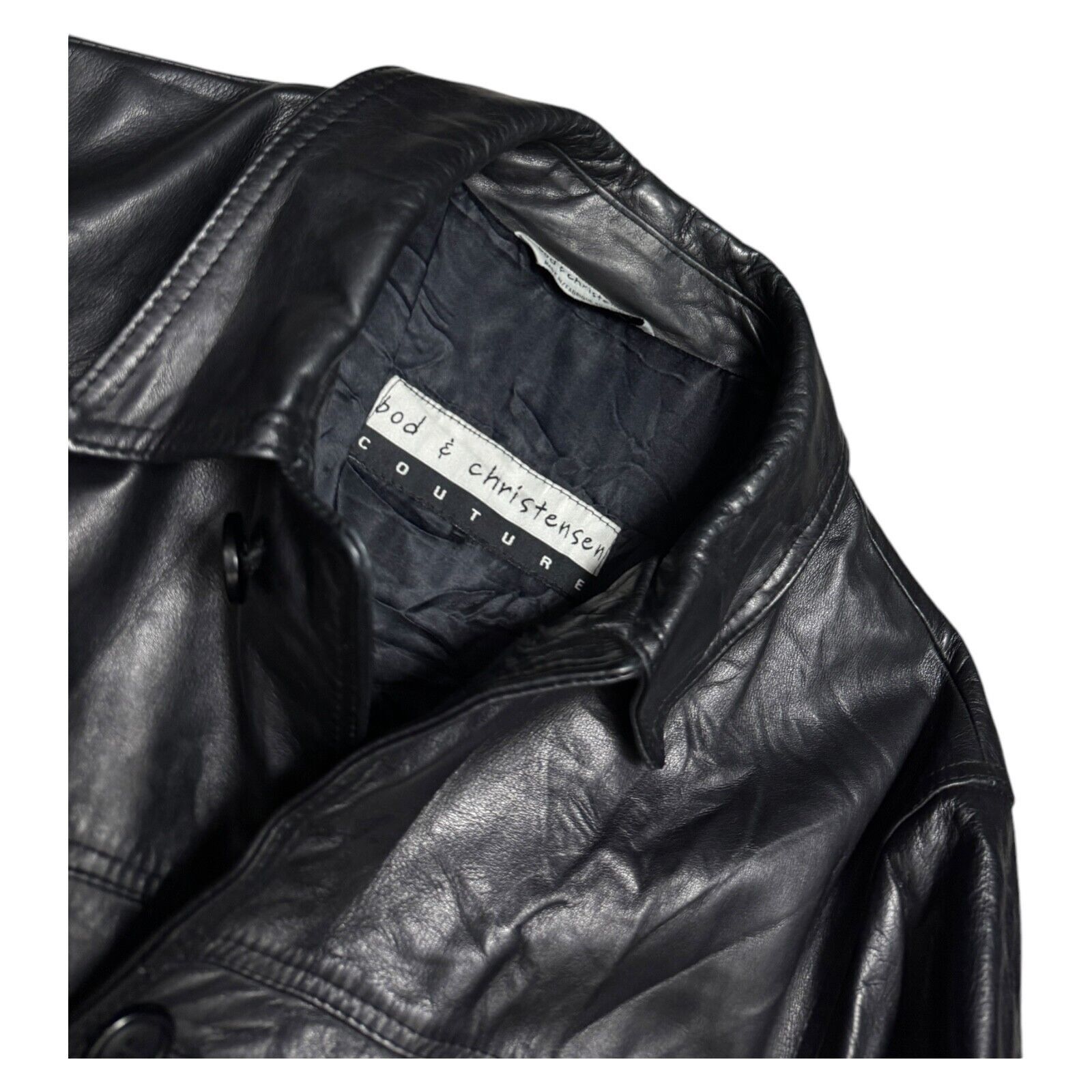 Leather Bod & Christensen Couture GENUINE LEATHER Vintage Y2K Coat Size XL / US 12-14 / IT 48-50 - 2 Thumbnail