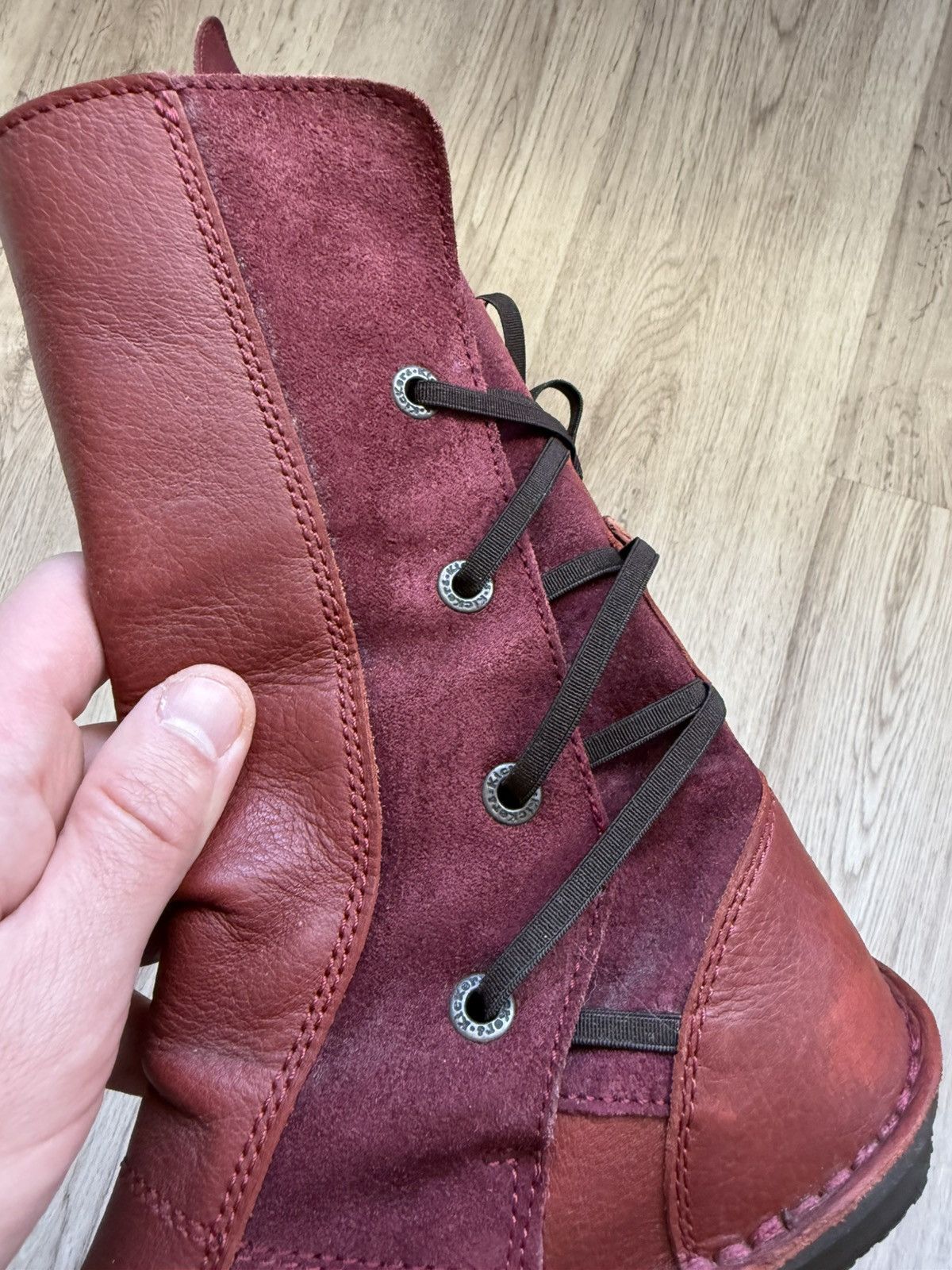 Kickers Kickers Red Leather Avant-Garde Back Lace Boots EU 38 Size US 7.5 / IT 37.5 - 20 Thumbnail