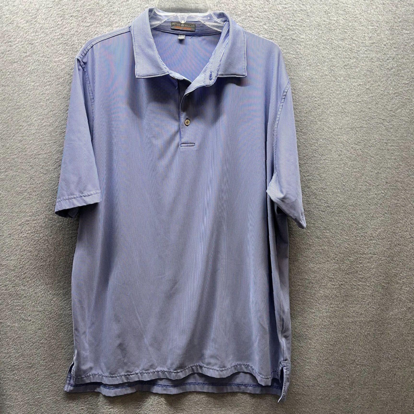 Peter Millar Peter Millar Polo Shirt Mens XL Blue White Polo Shirt Size US XL / EU 56 / 4 - 2 Thumbnail
