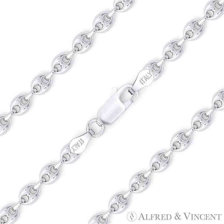 Other 3.5mm Puffed Mariner Chain Necklace in .925 Sterling Silver Size ONE SIZE - 1 Thumbnail
