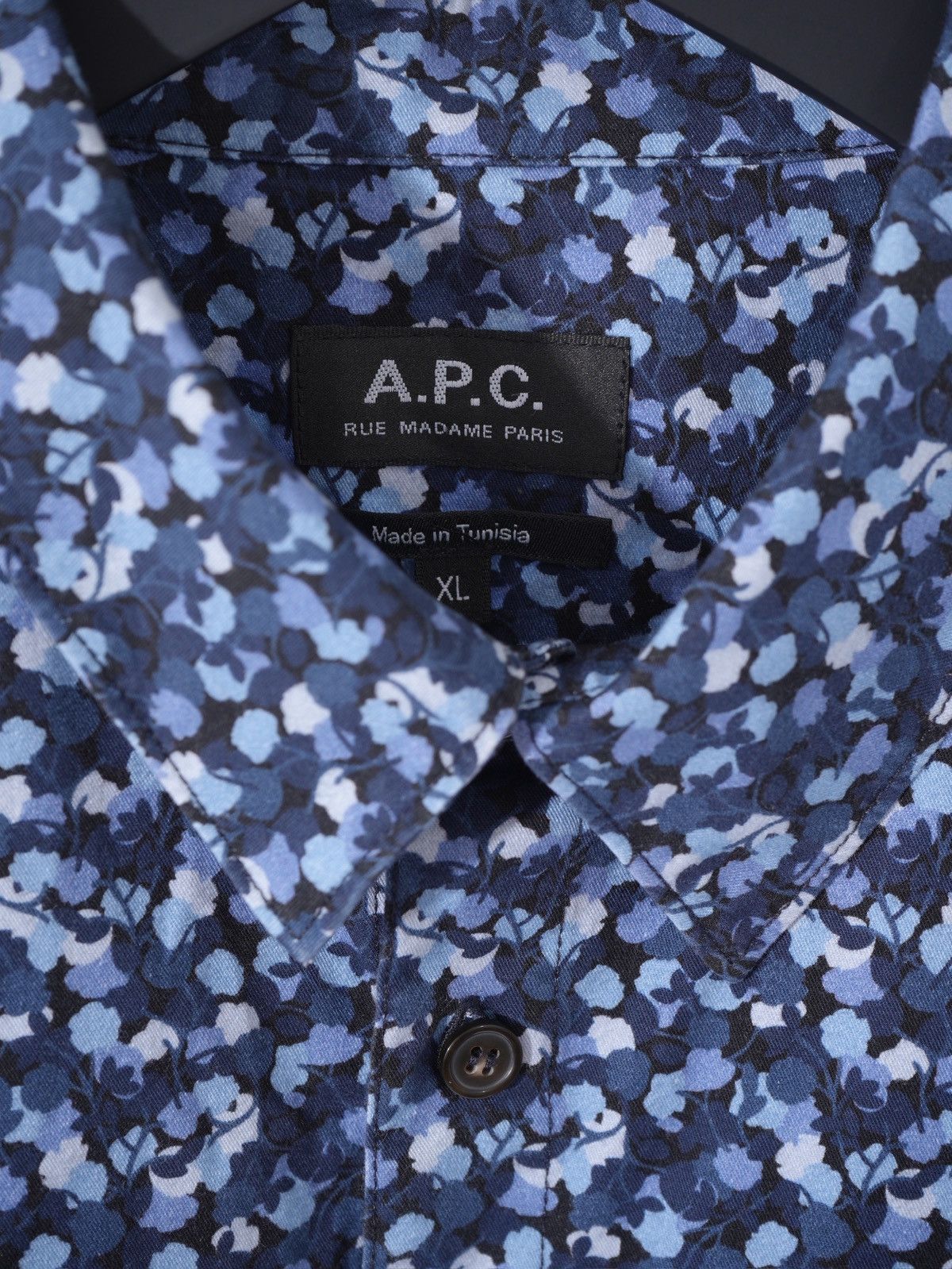 A.P.C. APC blue floral print shirt sz XL Size US XL / EU 56 / 4 - 3 Thumbnail