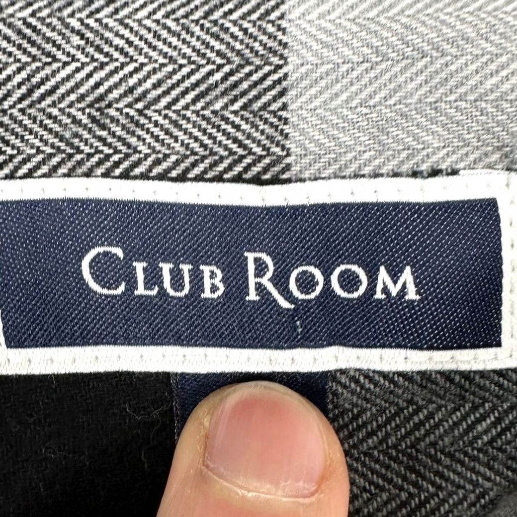 Club Room VINTAGE Club Room Flannel Shirt Mens Large Black Grey Herringbone Plaid Button-Down NEW Size US L / EU 52-54 / 3 - 5 Thumbnail