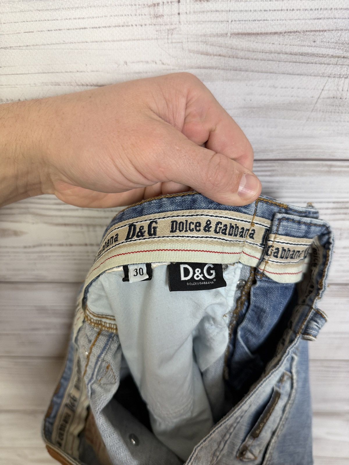 Dolce & Gabbana Vintage Dolce Gabbana Jeans Big Logo Washed Distressed Japan Size US 30 / EU 46 - 20 Thumbnail