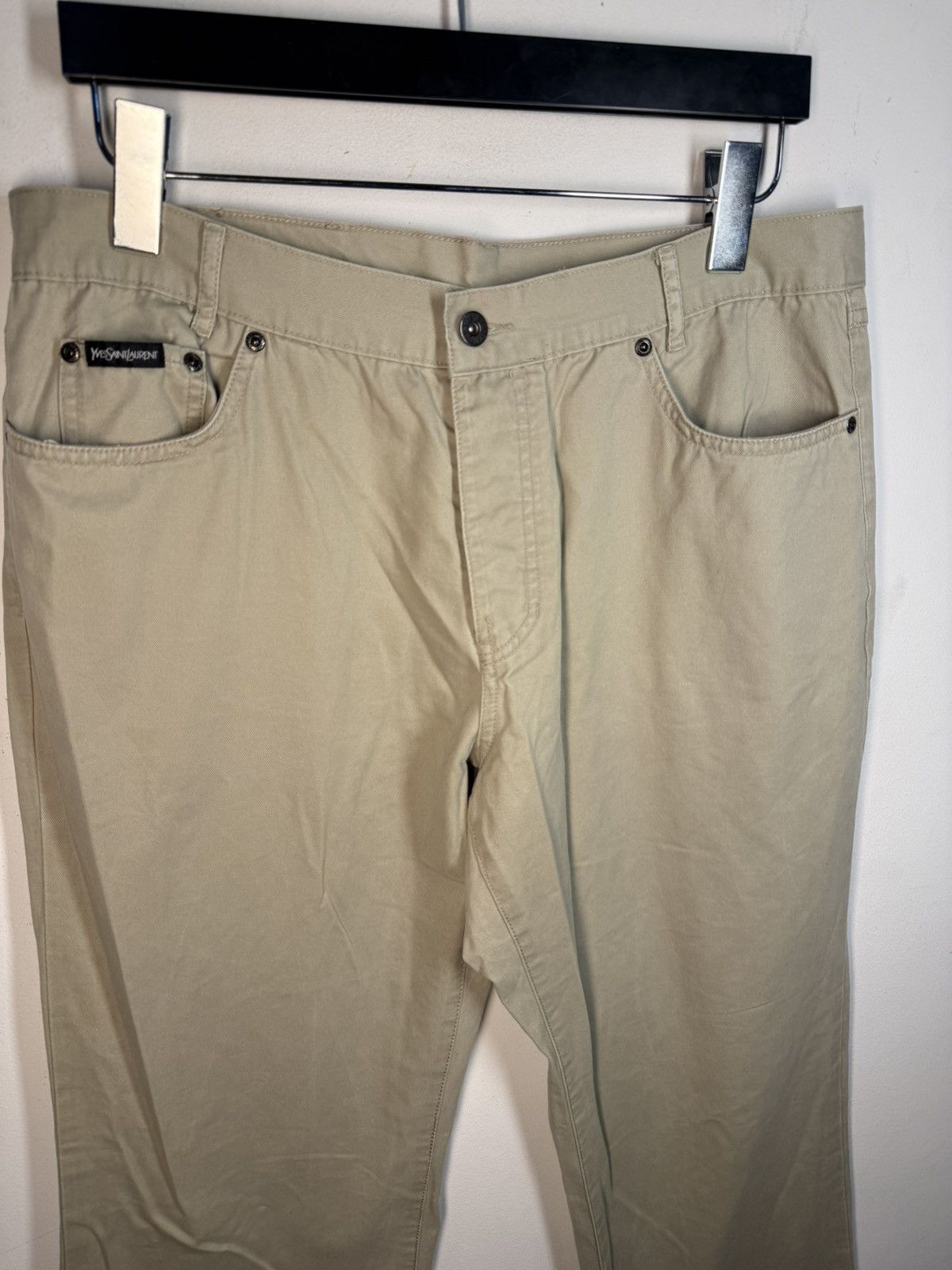 Yves Saint Laurent 34x32 YSL Jeans Beige Denim Pants Casual Old Money Size US 34 / EU 50 - 6 Thumbnail