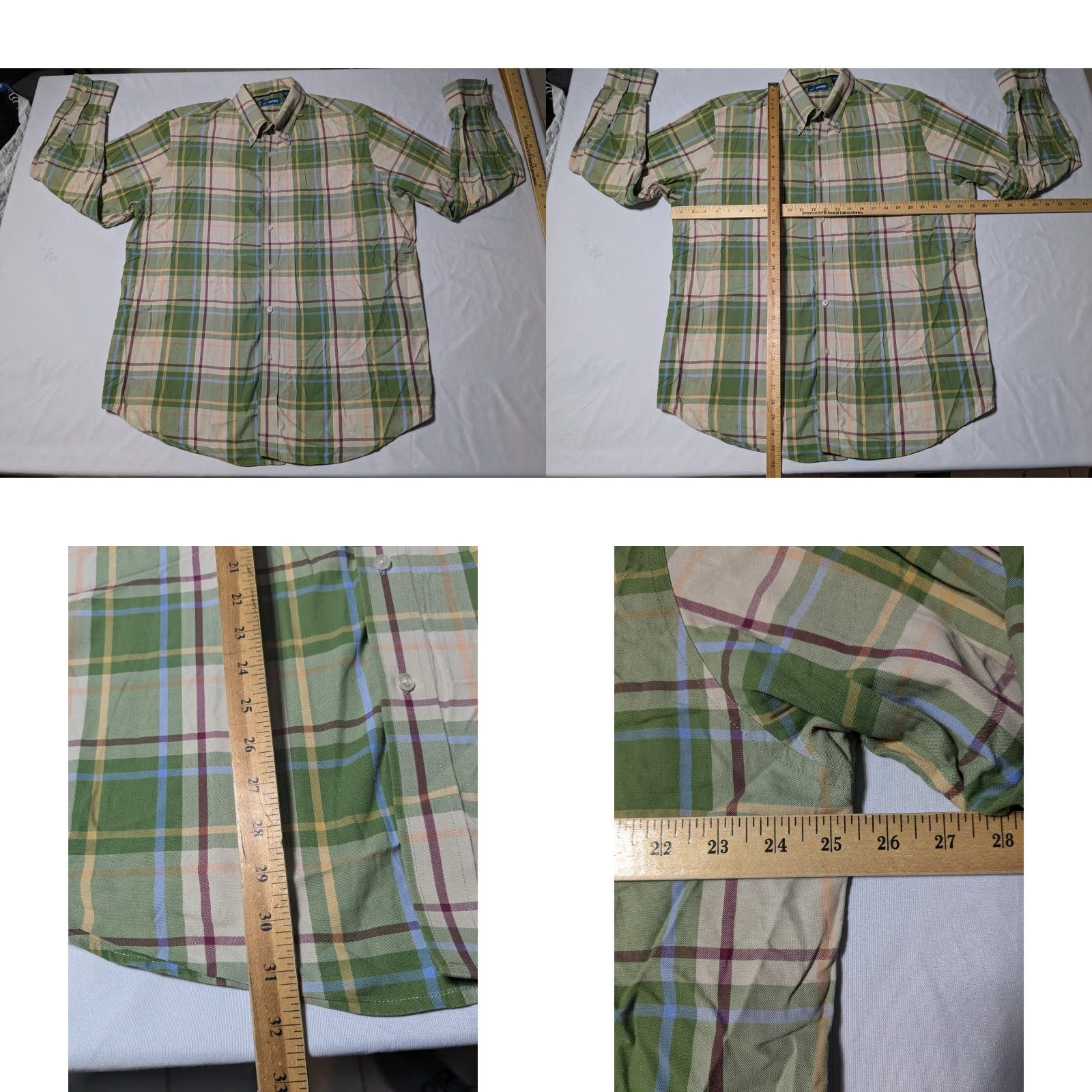 Jantzen JANTZEN Men XL Green Plaid Cotton Long Sleeve Button-Up Shirt Size US XL / EU 56 / 4 - 8 Thumbnail