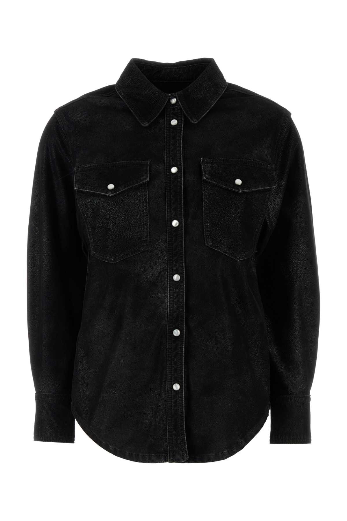 Isabel Marant Etoile Black Synthetic Leather Karima Shirt Size M / US 6-8 / IT 42-44 - 1 Thumbnail