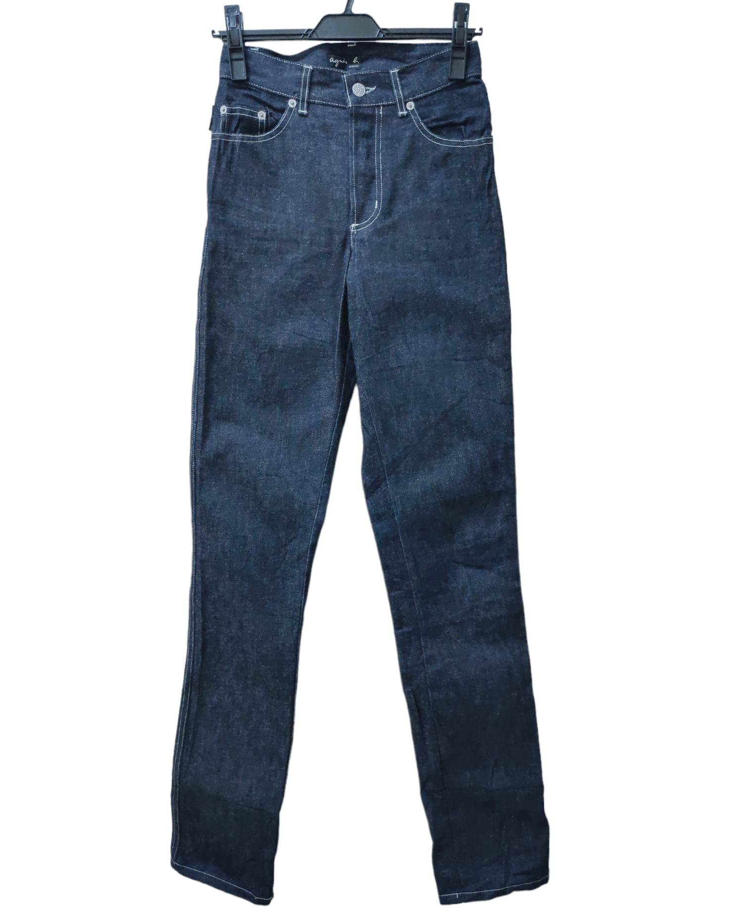 image of Agnes B Paris Made In France Long Denim Jeans in Blue, Women's (Size 26)