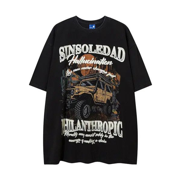Japanese Brand Ran Vintage printed cartoon car loose cotton distressed tee Size US L / EU 52-54 / 3 - 3 Thumbnail