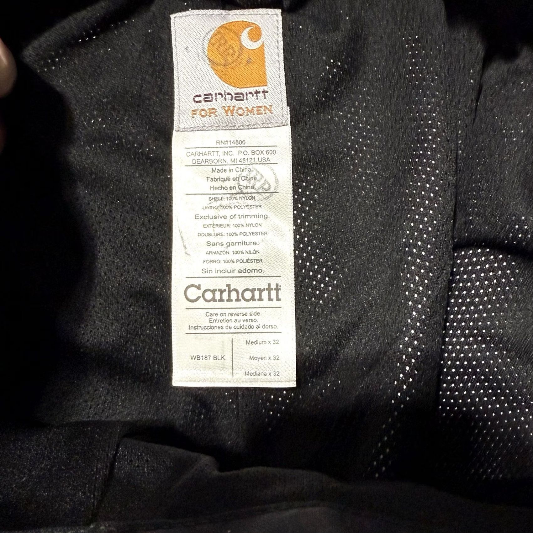 Carhartt Carhartt WB187 Workwear Womens Pants Waterproof Black 34x31 Double Knee Side Zip 34 Inseam High Rise 31" Breathable Nylon Canvas Size 32" / US 10 / IT 46 - 5 Thumbnail