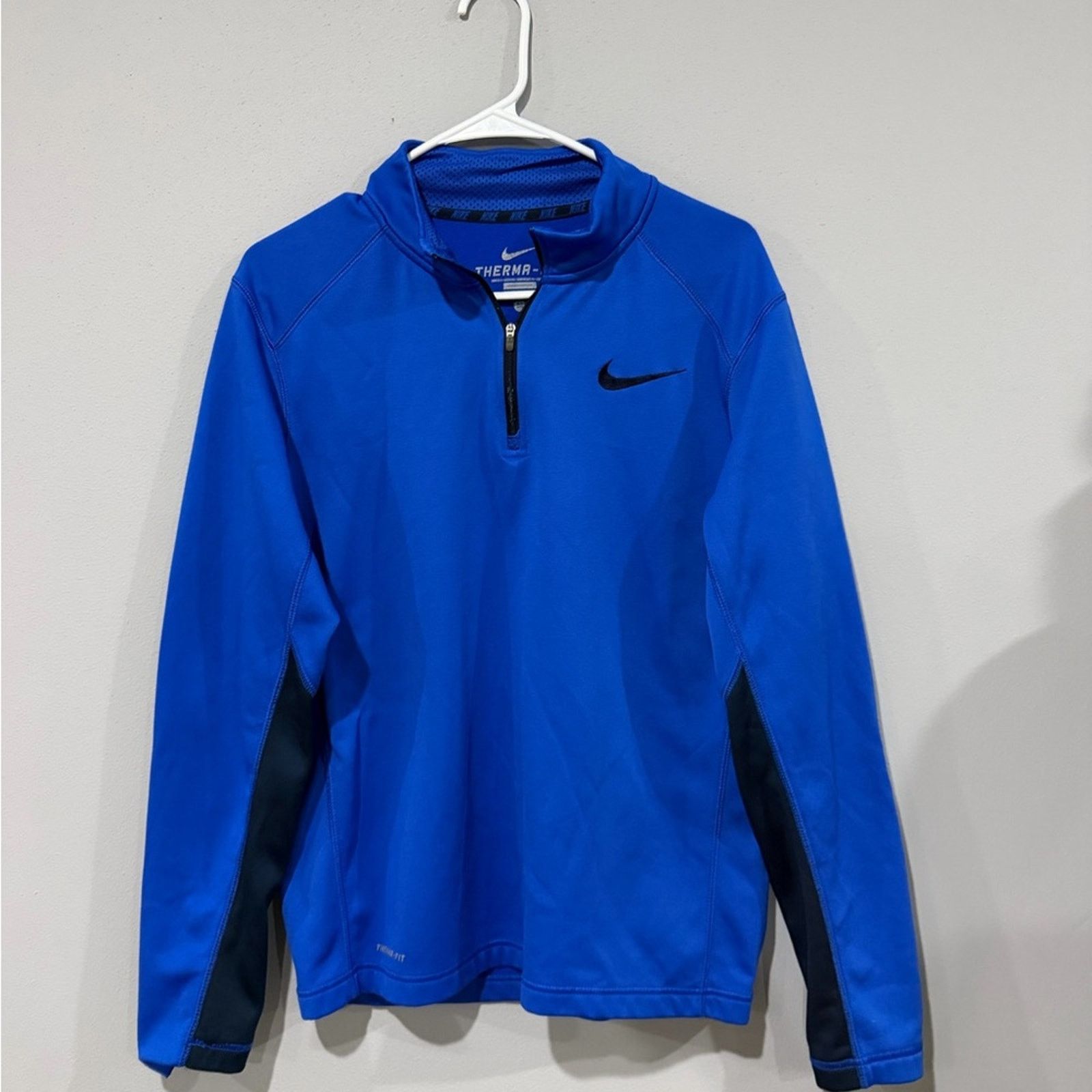 Nike Nike Therma-FIT 1/4 Zip Pullover Blue Mens Medium Run Fleece Size US M / EU 48-50 / 2 - 1 Thumbnail