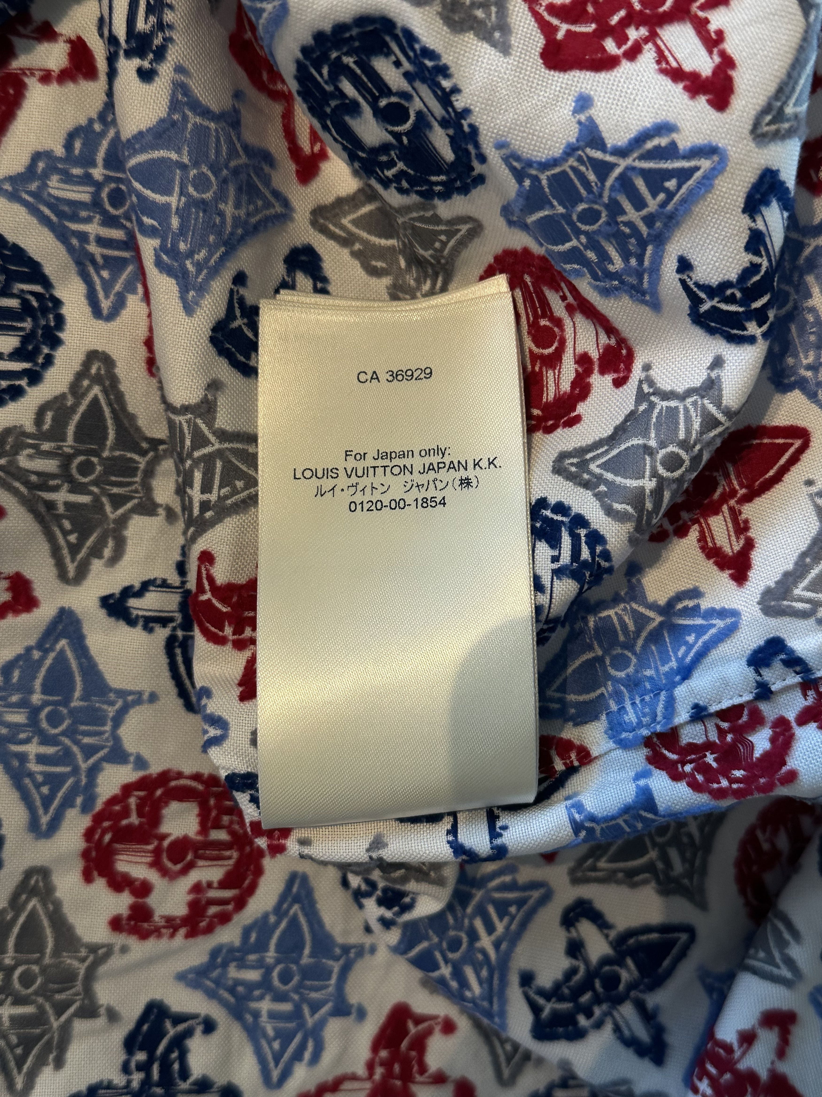 Louis Vuitton White Multicolor Embroidered Monogram Button Up Shirt Size US XXL / EU 58 / 5 - 8 Thumbnail