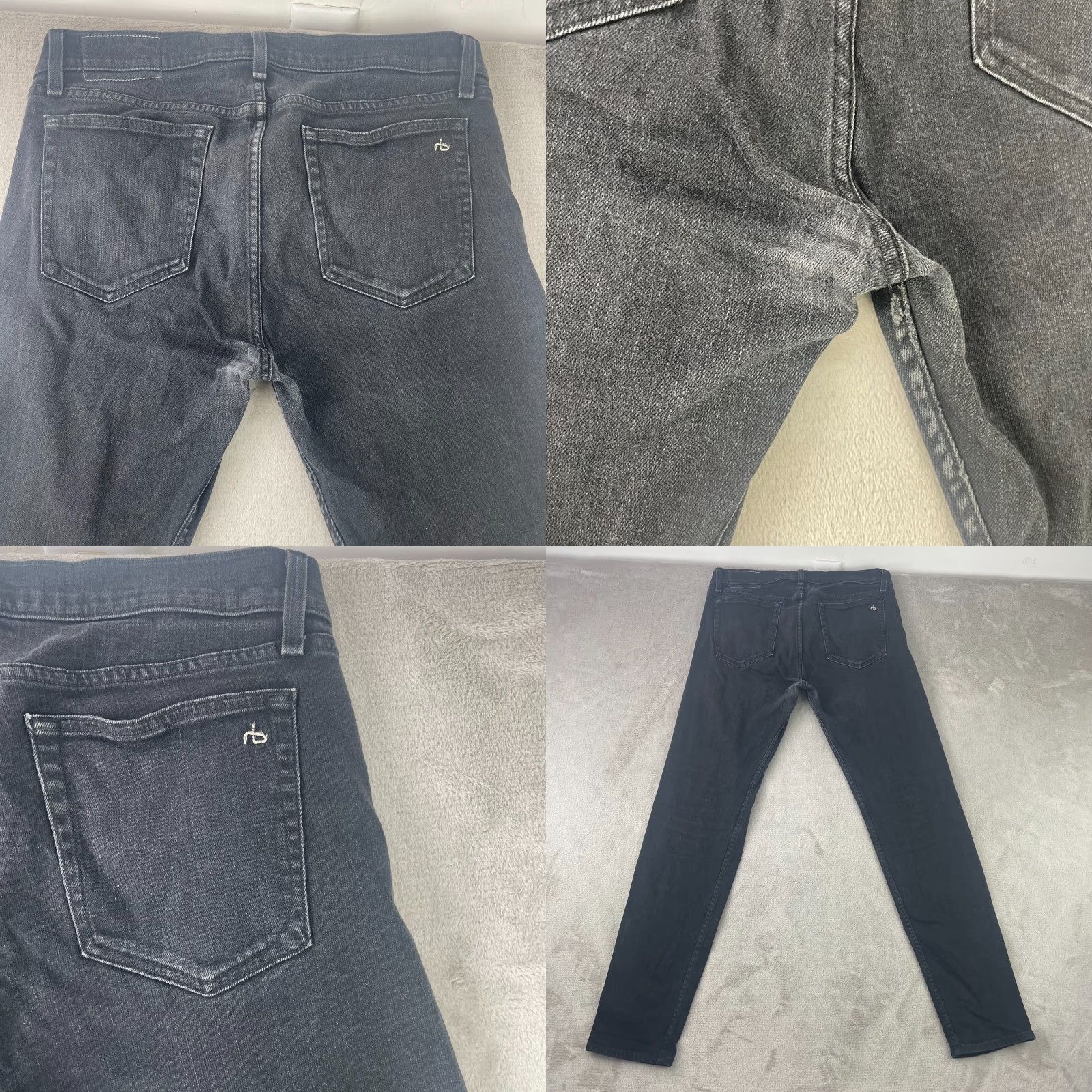 Rag & Bone Rag & Bone Jeans Men 36x33 Black Fit 1 Skinny Leg Button Fly Designer Denim USA Slim Rise Mid 36 in Inseam 33 in 5-Pocket Mens Denim Shirt? Size US 36 / EU 52 - 8 Thumbnail