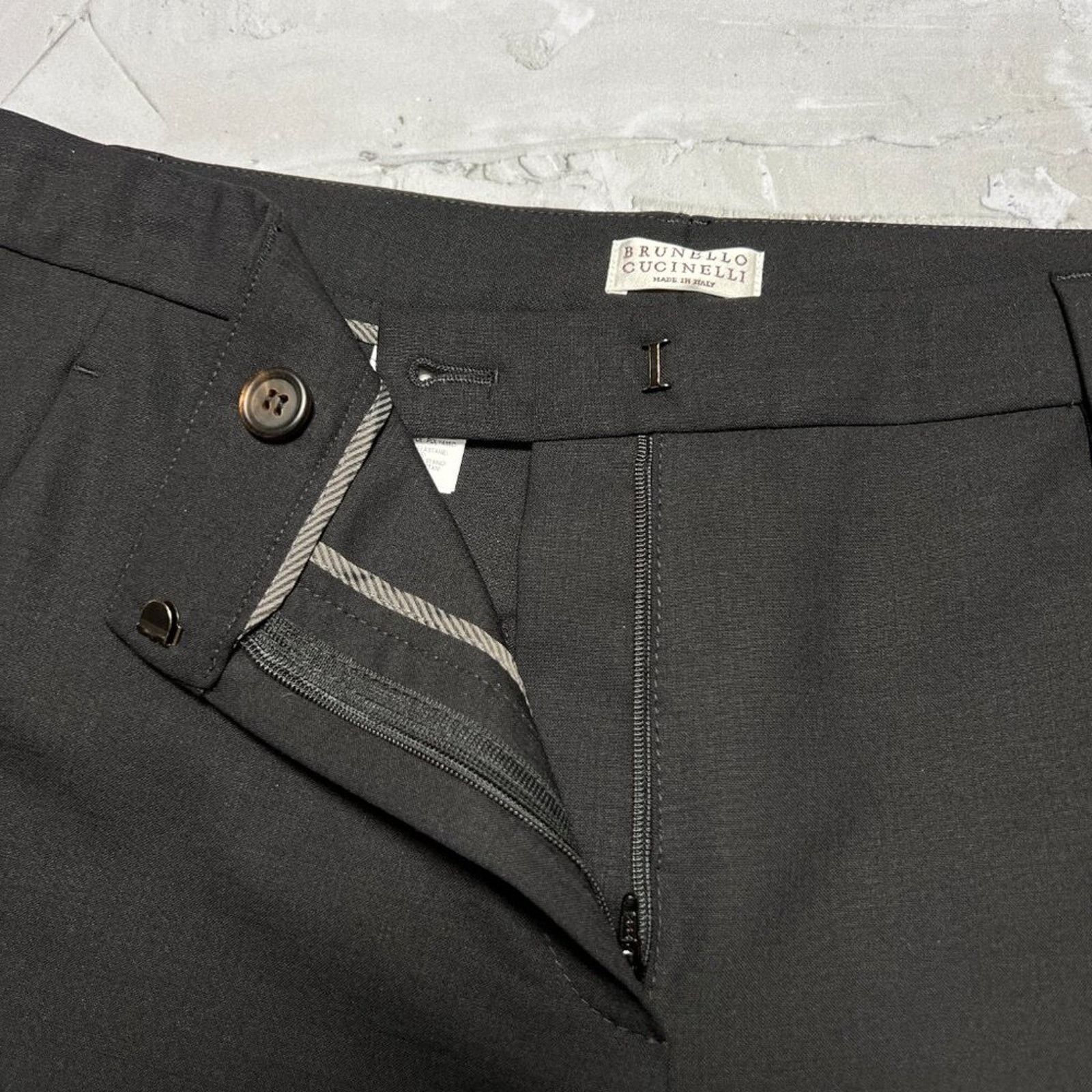 Brunello Cucinelli Brunello Cucinelli Wool Monili Wide Pant Black Size 6 Size 28" / US 6 / IT 42 - 7 Thumbnail