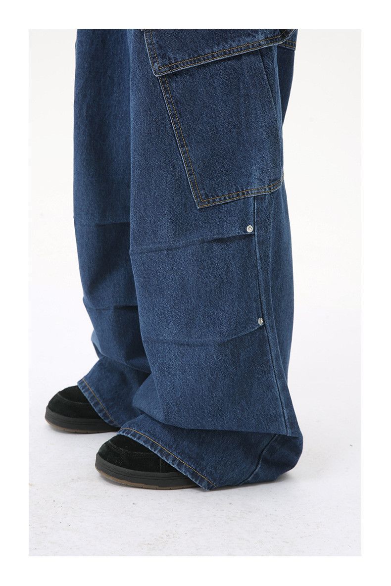 Japanese Brand Japanese retro style multi-pocket straight leg cargo jeans Size US 32 / EU 48 - 5 Thumbnail