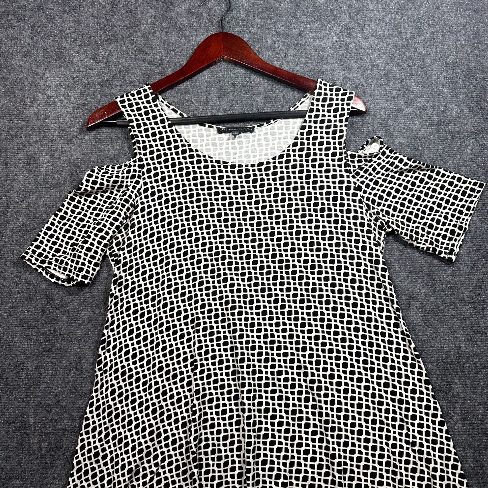 Adrianna Papell Adrianna Papell Dress Womens S Knit A-Line Cold Shoulder Print Geometric Size S / US 4 / IT 40 - 3 Thumbnail
