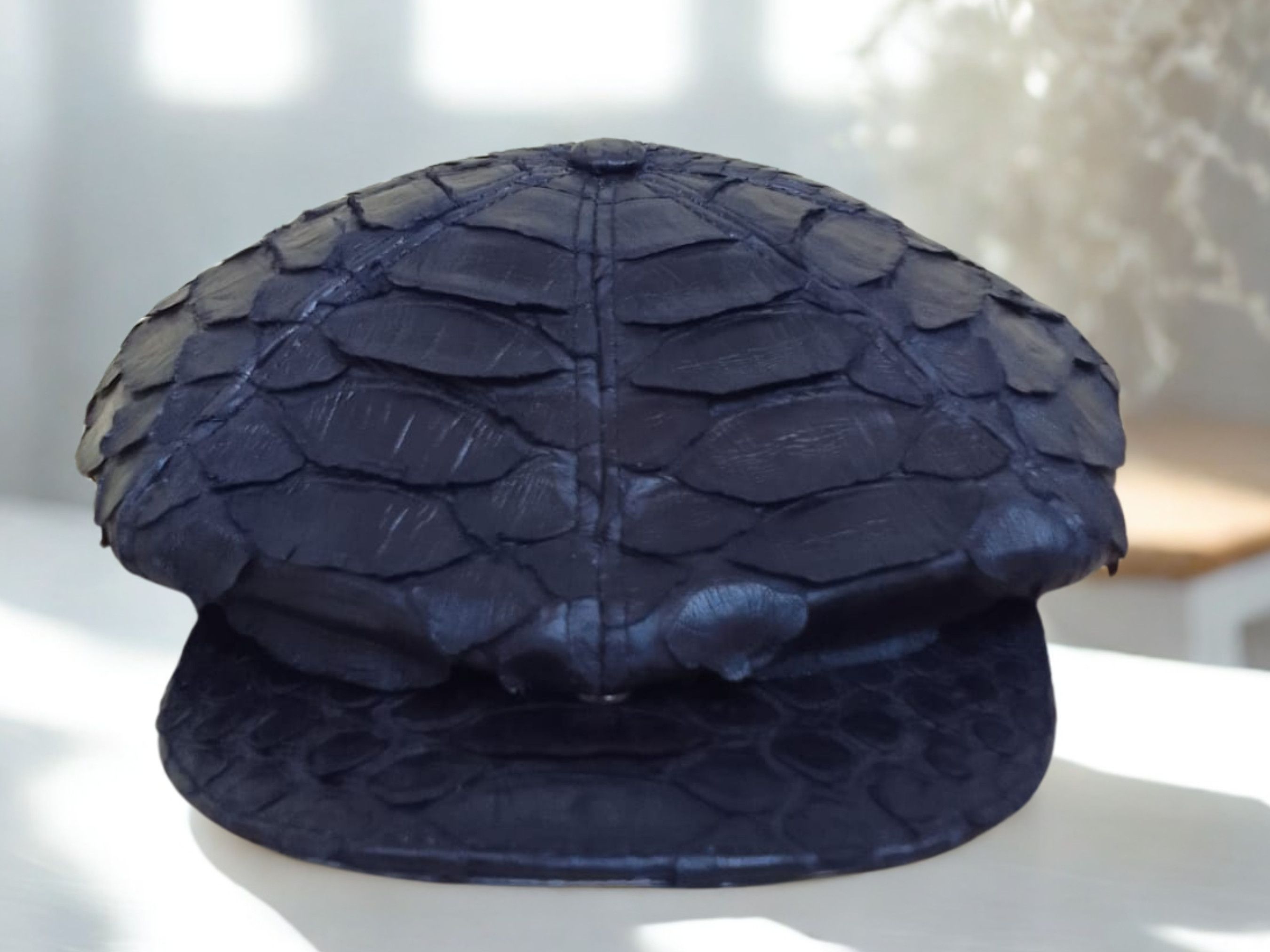 Handmade Newsboy Hat for Men Snakeskin Flat Cap Series Size ONE SIZE - 3 Thumbnail