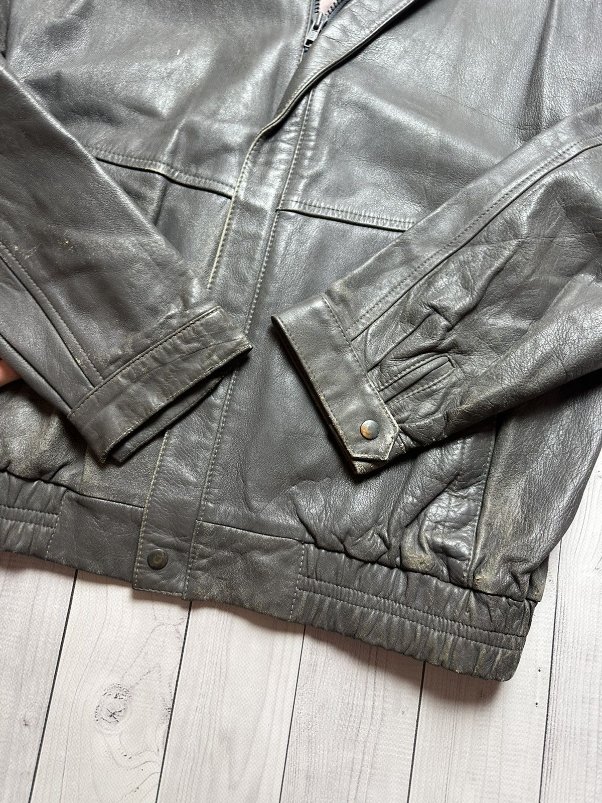 Vintage Vintage Leather Jacket size L grey rare retro Size US L / EU 52-54 / 3 - 4 Thumbnail
