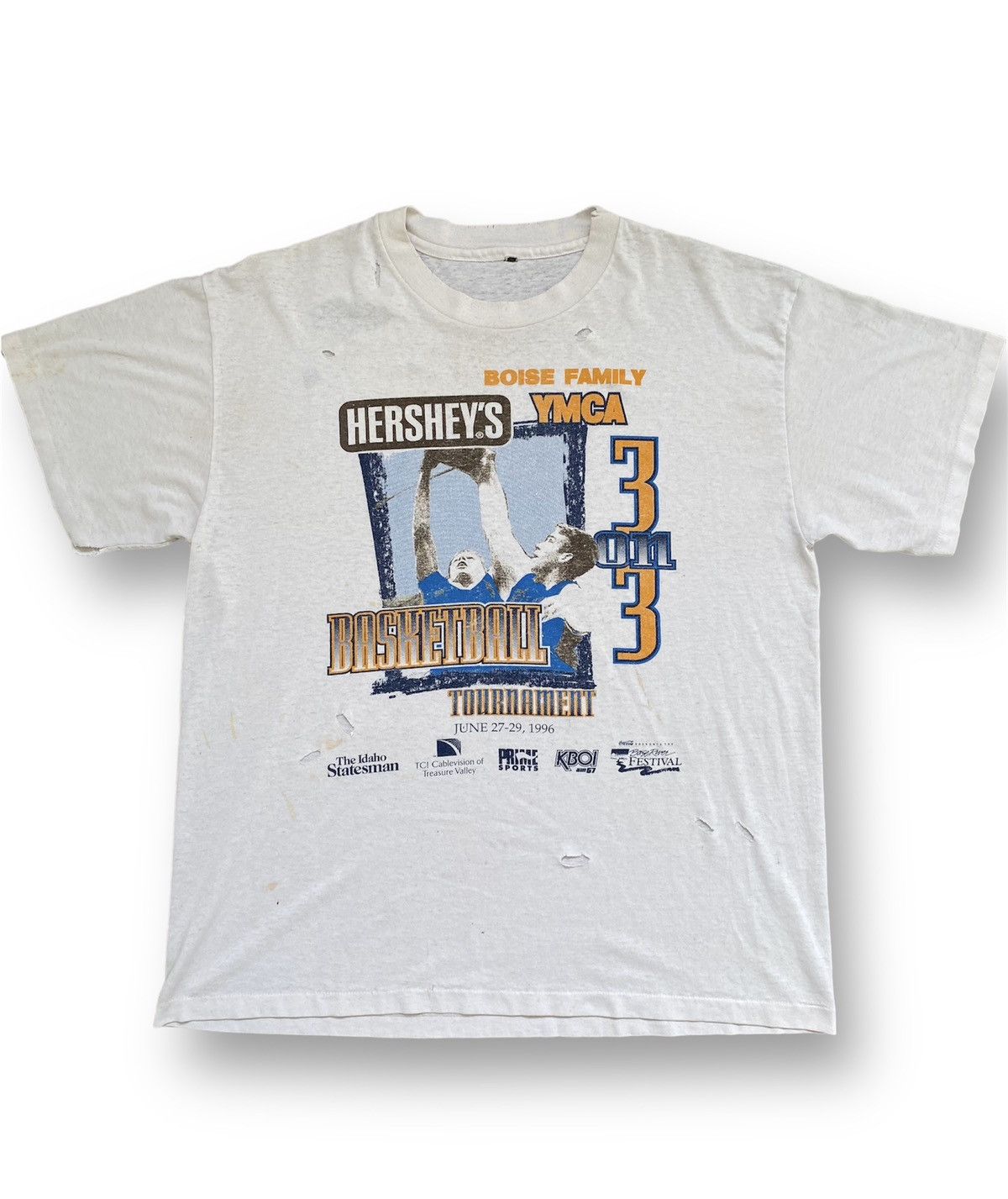 image of Vintage Nba 1996 Distressed in White, Men's (Size XL)